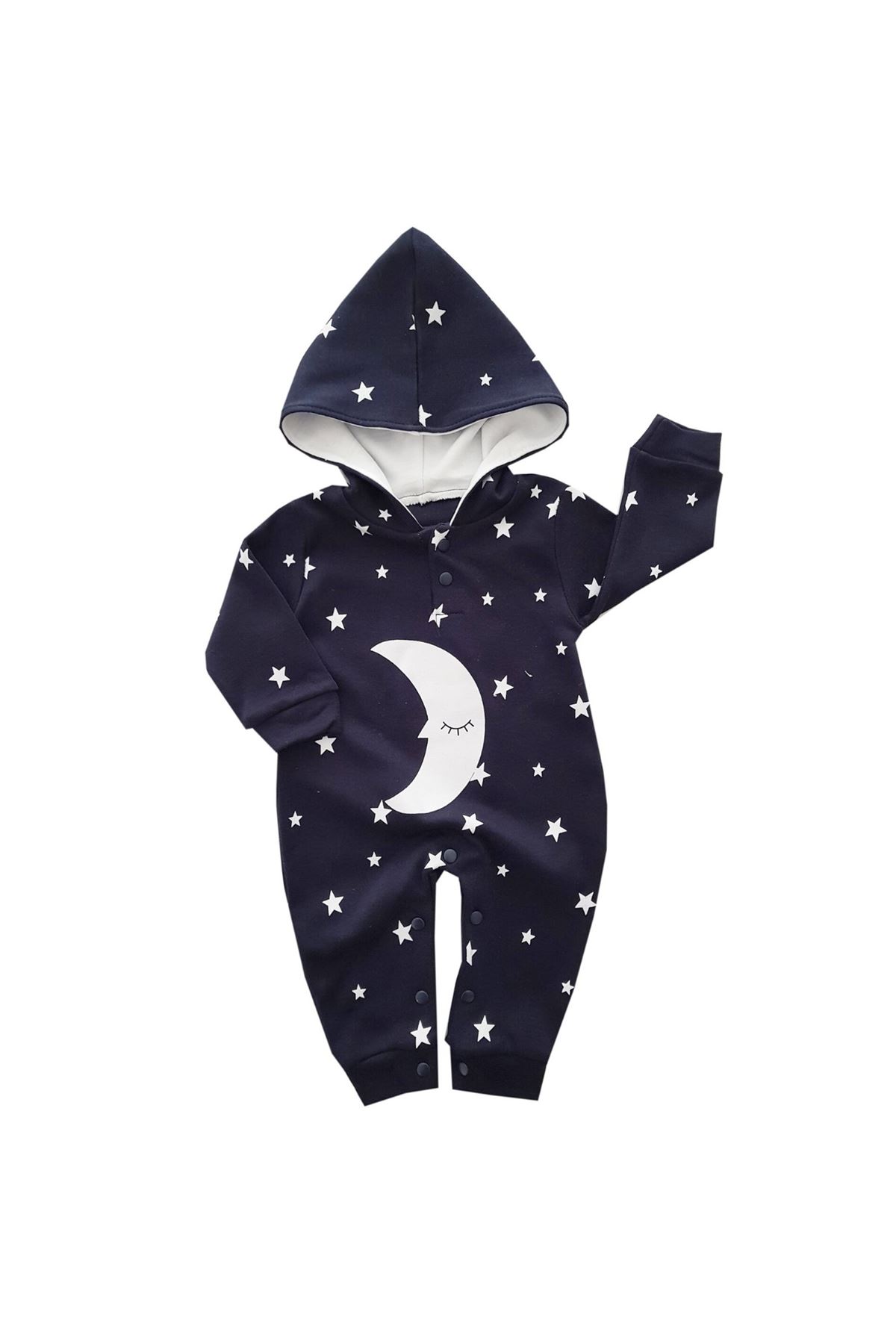 Ay Yıldızlı Bebek Tulumu Lacivert BebekOdam