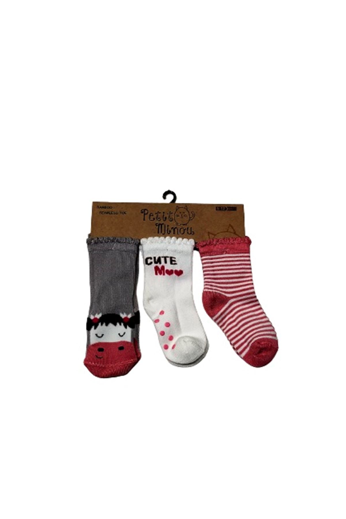 Step 3Lü Cute Moo Soket Çorap 2148 Karışık Renkli