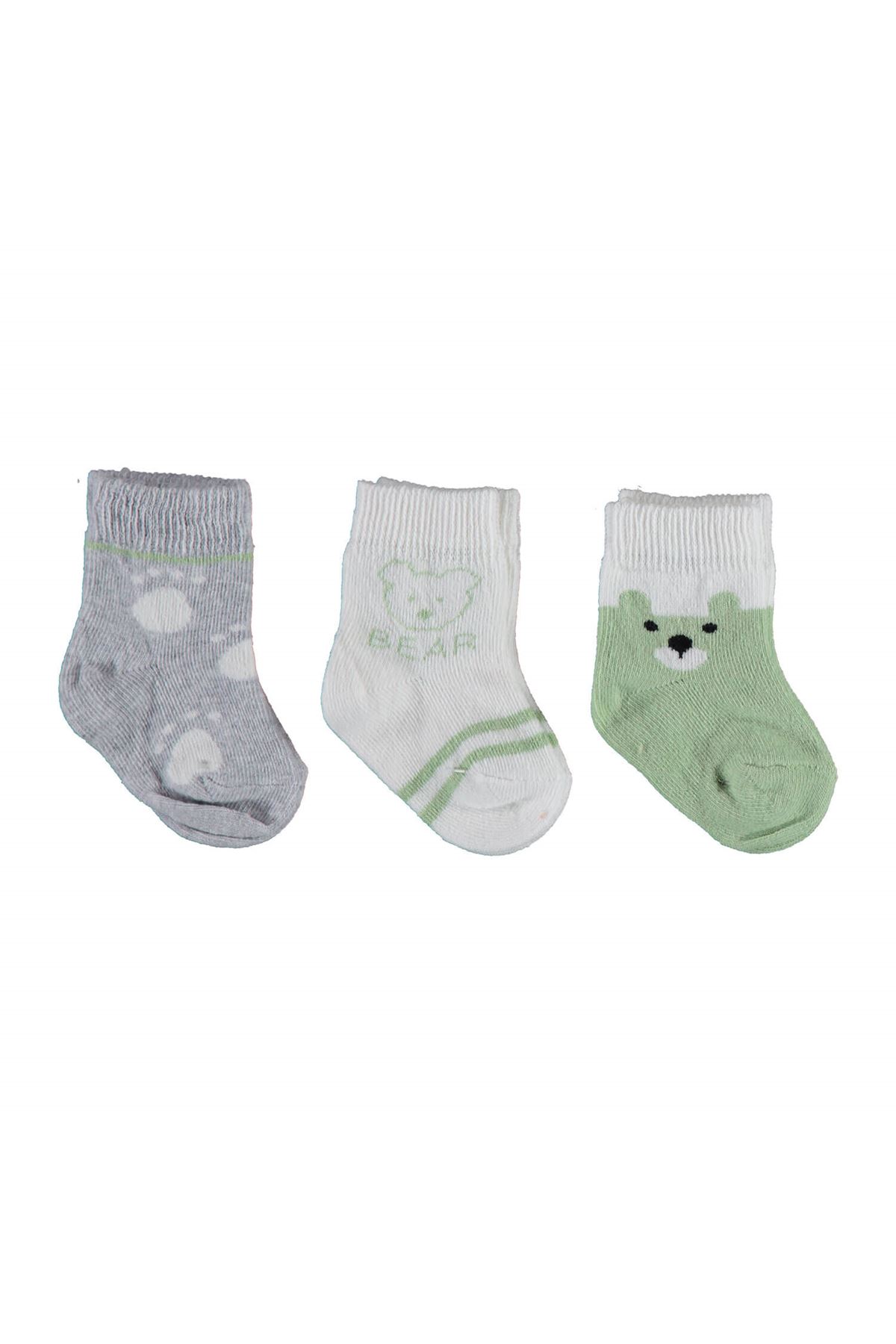 Bibaby Biorganic Bear 3'Lü Kız Çorap 68411 Yeşil
