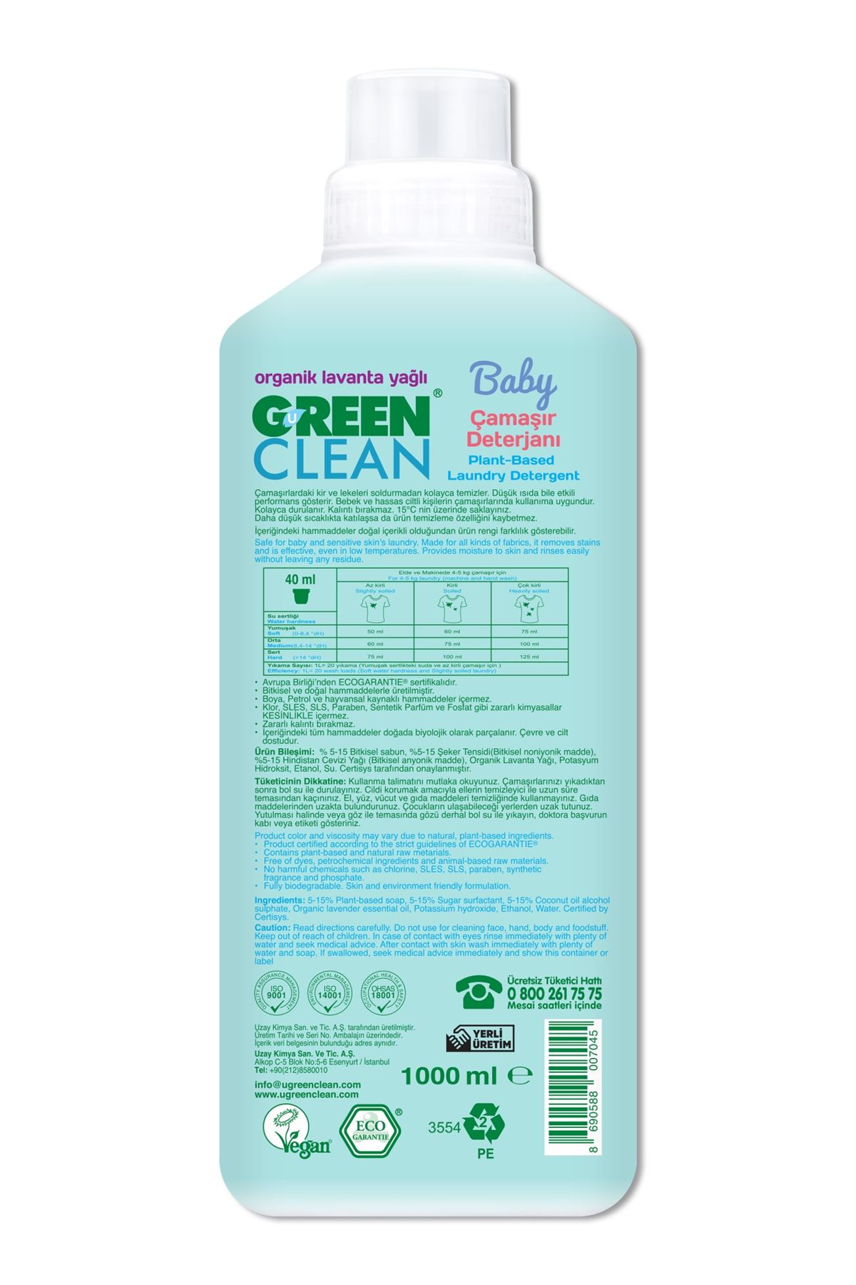 Green Clean Baby Bitkisel Çamaşır Deterjanı 1000ml