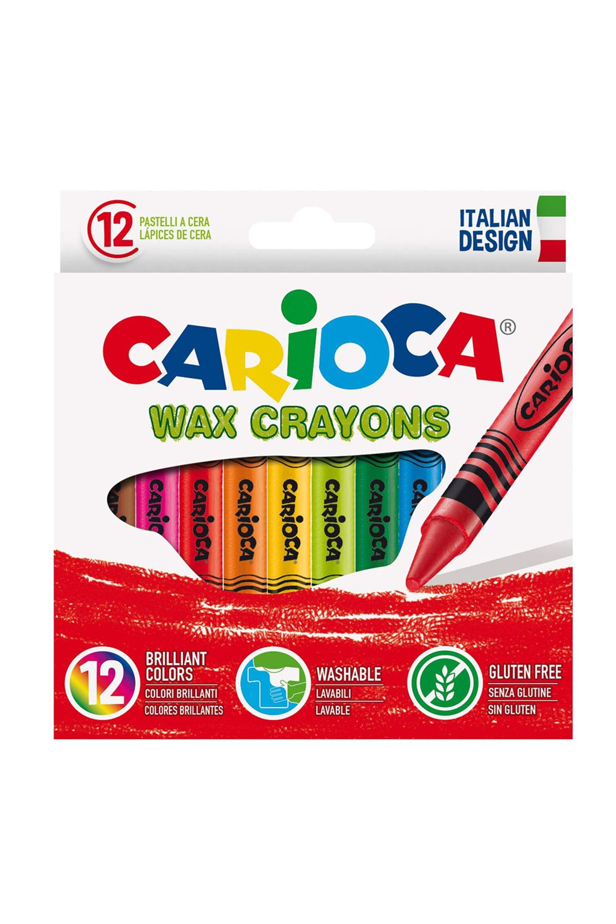 Carioca Wax Yıkanabilir Pastel Boya Kalemi 12li