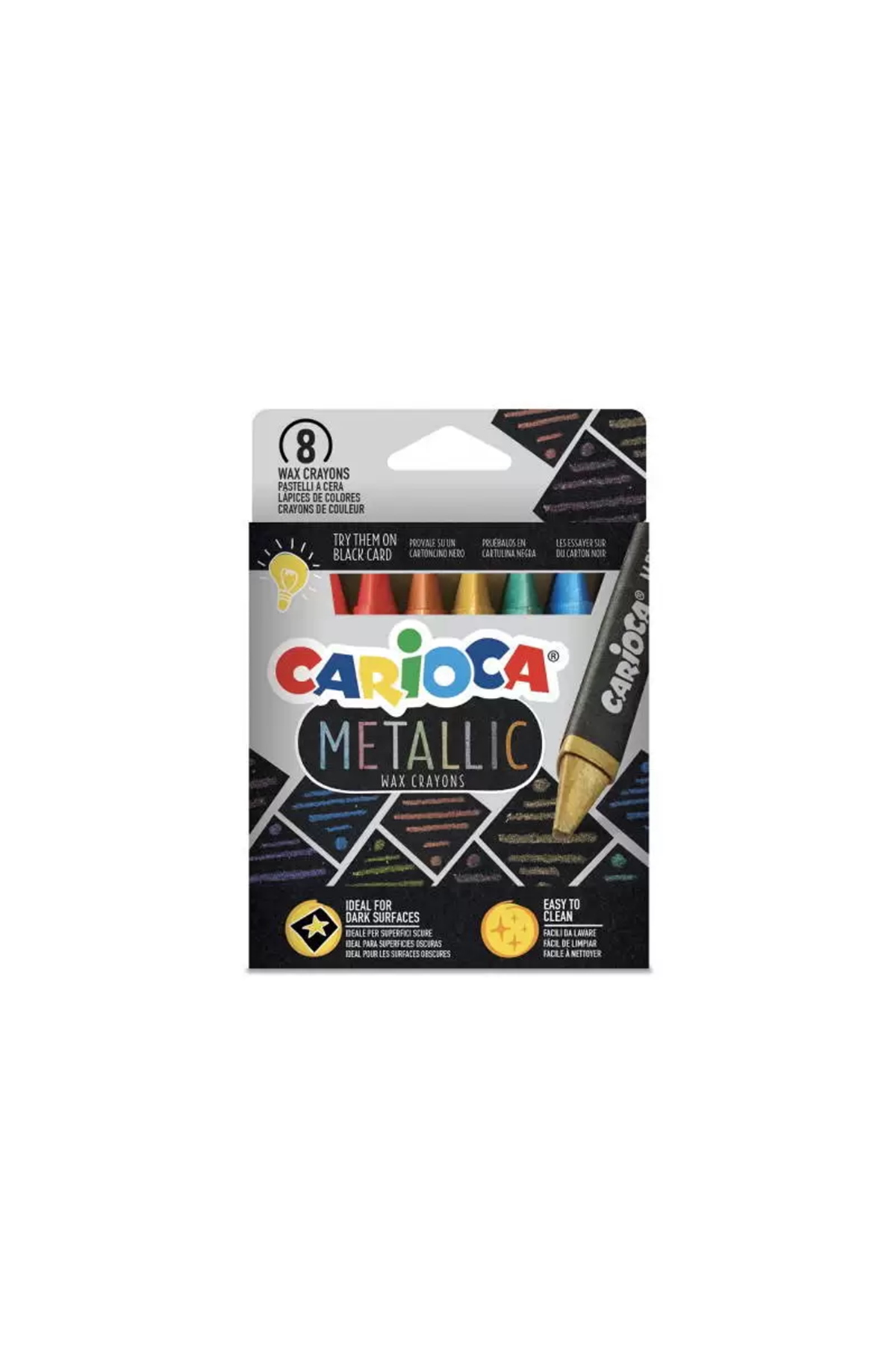 Carioca Metalik Wax Maxi Yıkanabilir Pastel Boya Kalemi 8li