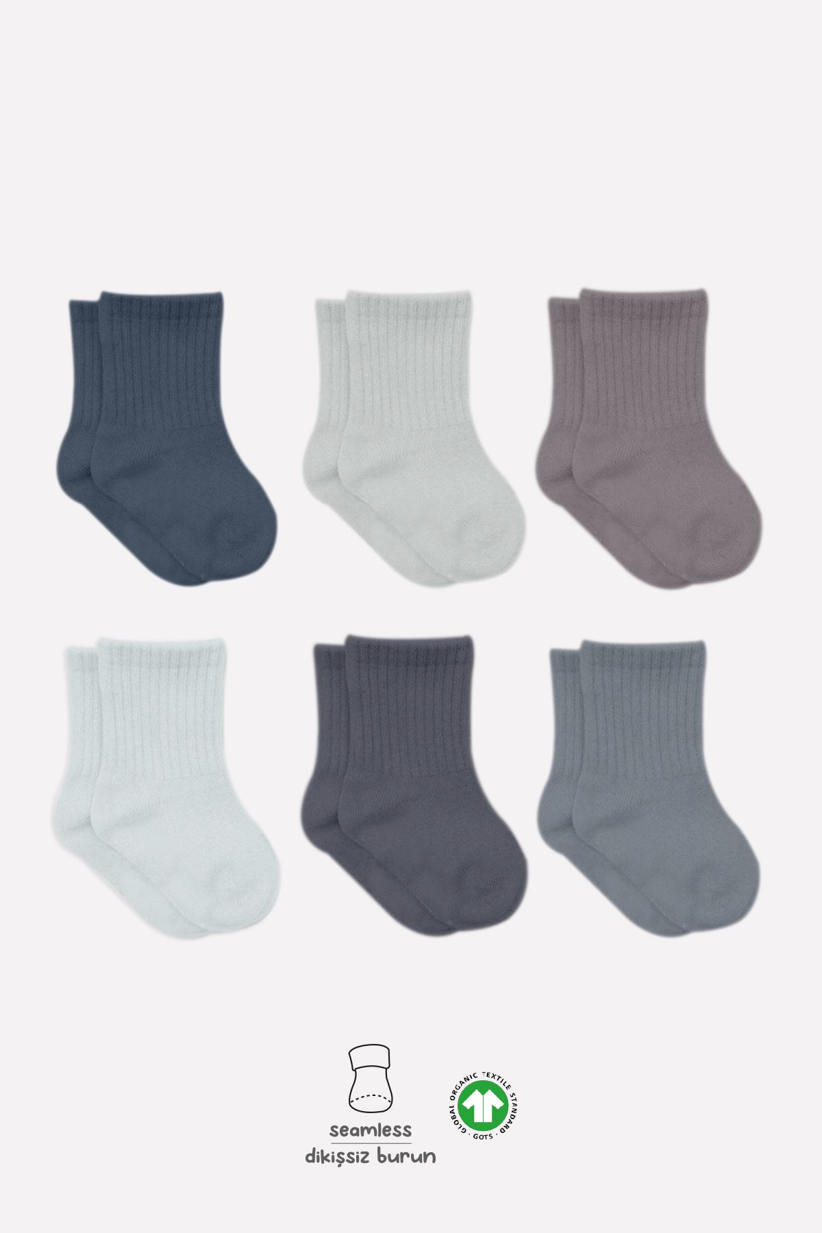 Bistyle Colors 6lı Penye Düz Soket Çorap BS6000 Antrasit
