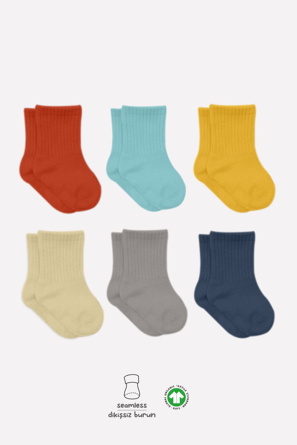 Bistyle Colors 6lı Penye Düz Soket Çorap BS6000 Kiremit