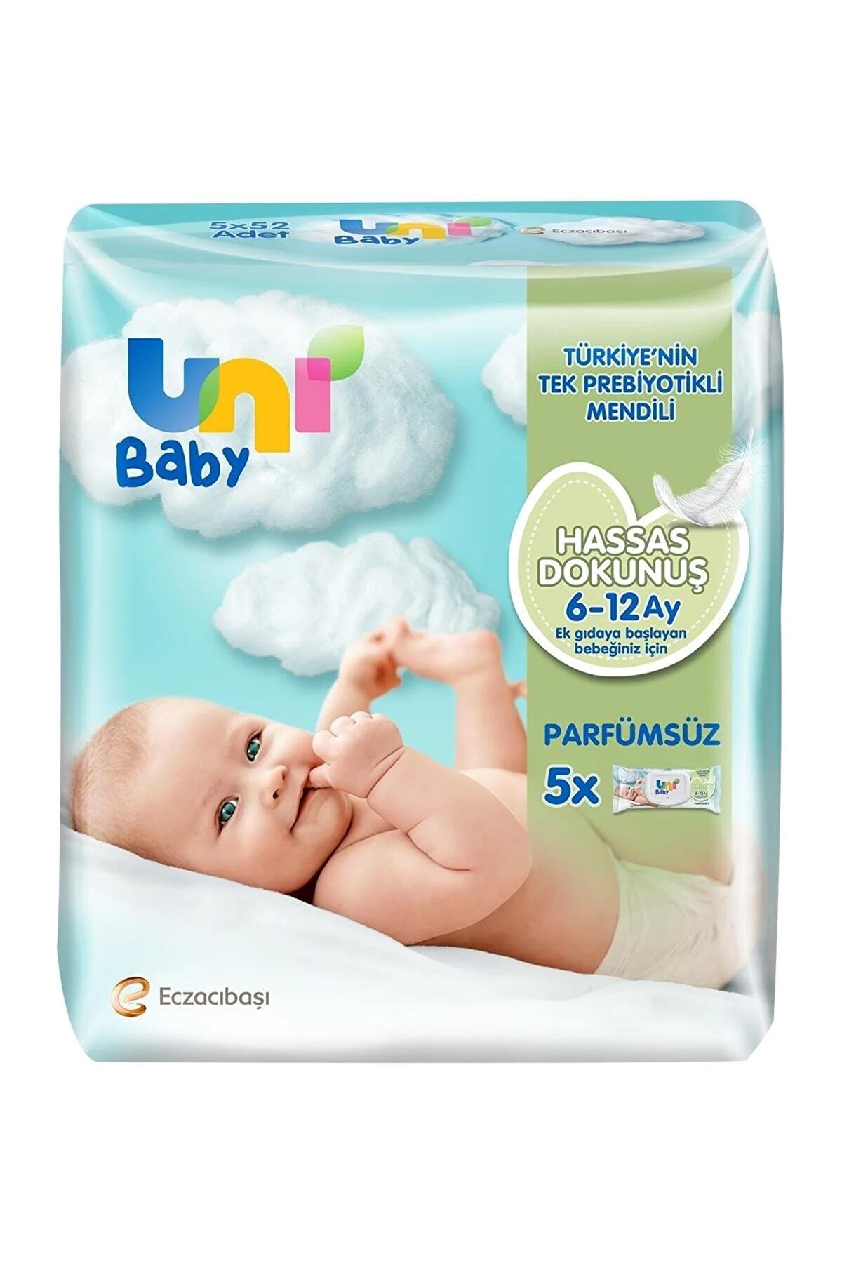 Uni Baby Hassas Dokunuş Islak Havlu Mendil 5li 260 Yaprak