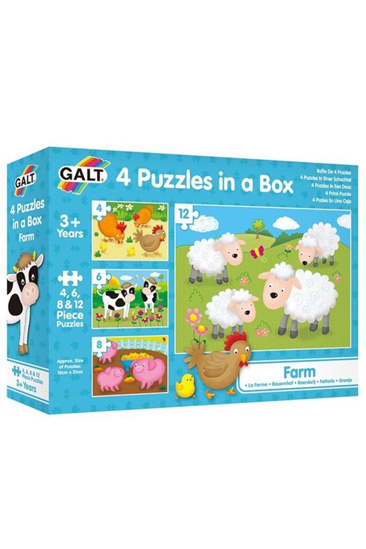 Galt Toys 4 Puzzles in a Box Farm 3 Yaş+