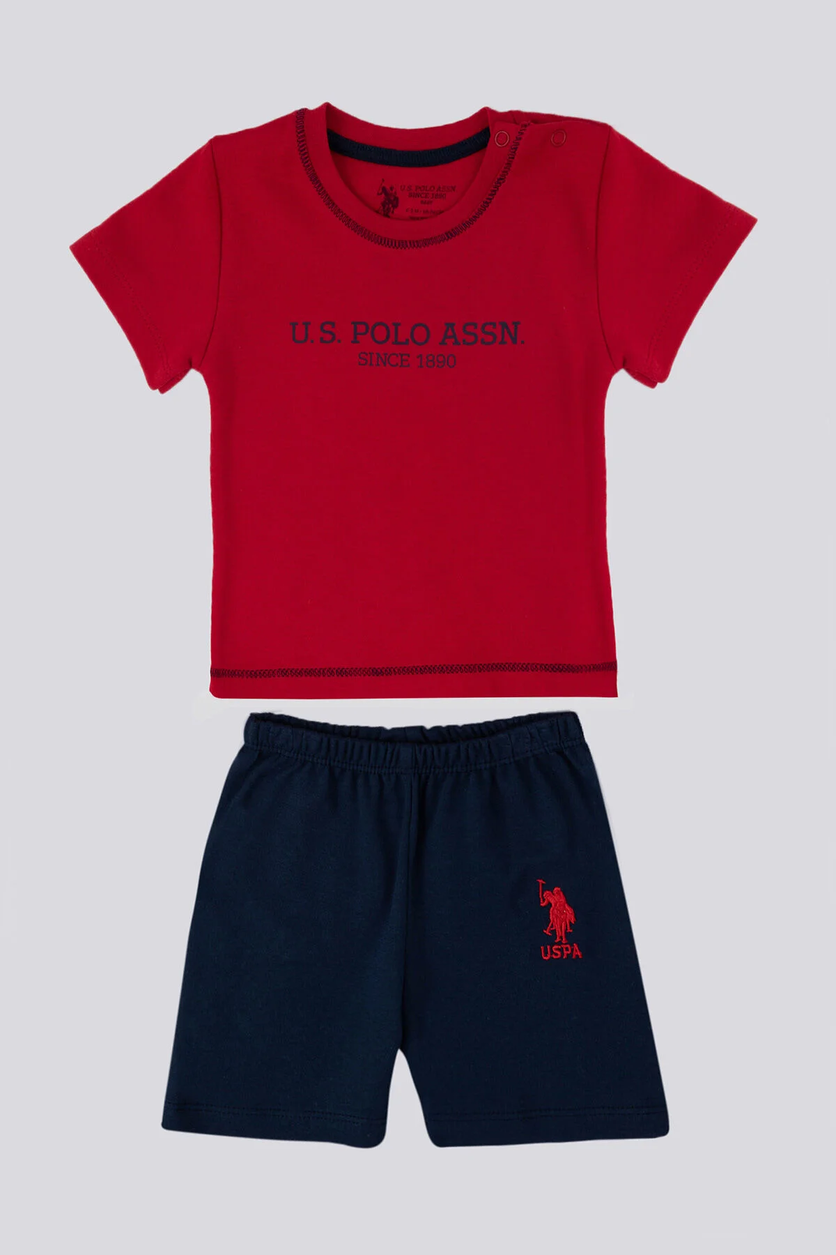 U.S. Polo Erkek Bebek Kısa Kol T-Shirt Takım 1067 Kırmızı