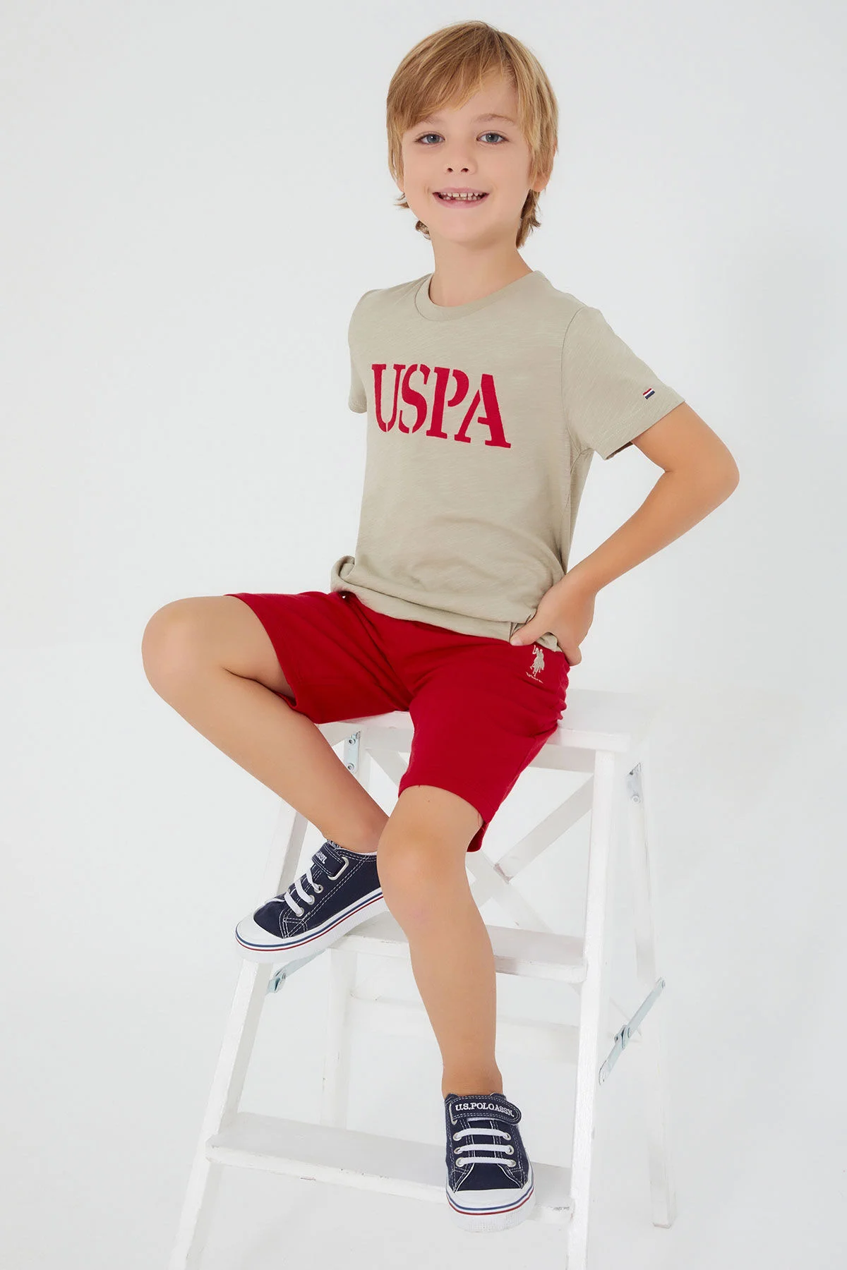 U.S. Polo Erkek Çocuk Bermuda Takım 1317-4 Haki