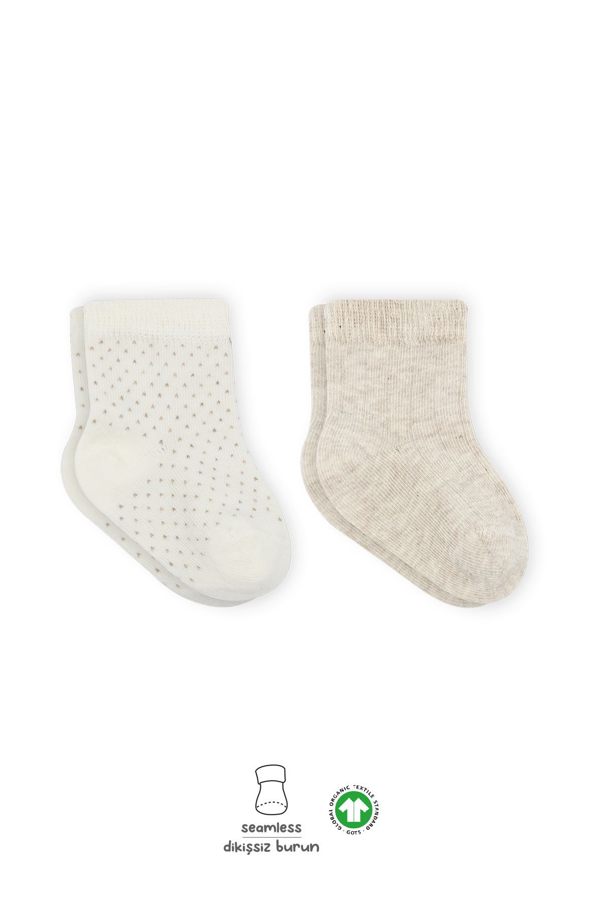 Bistyle Puan Derby Penye Soket Çorap 2li 10103 Bej Ekru