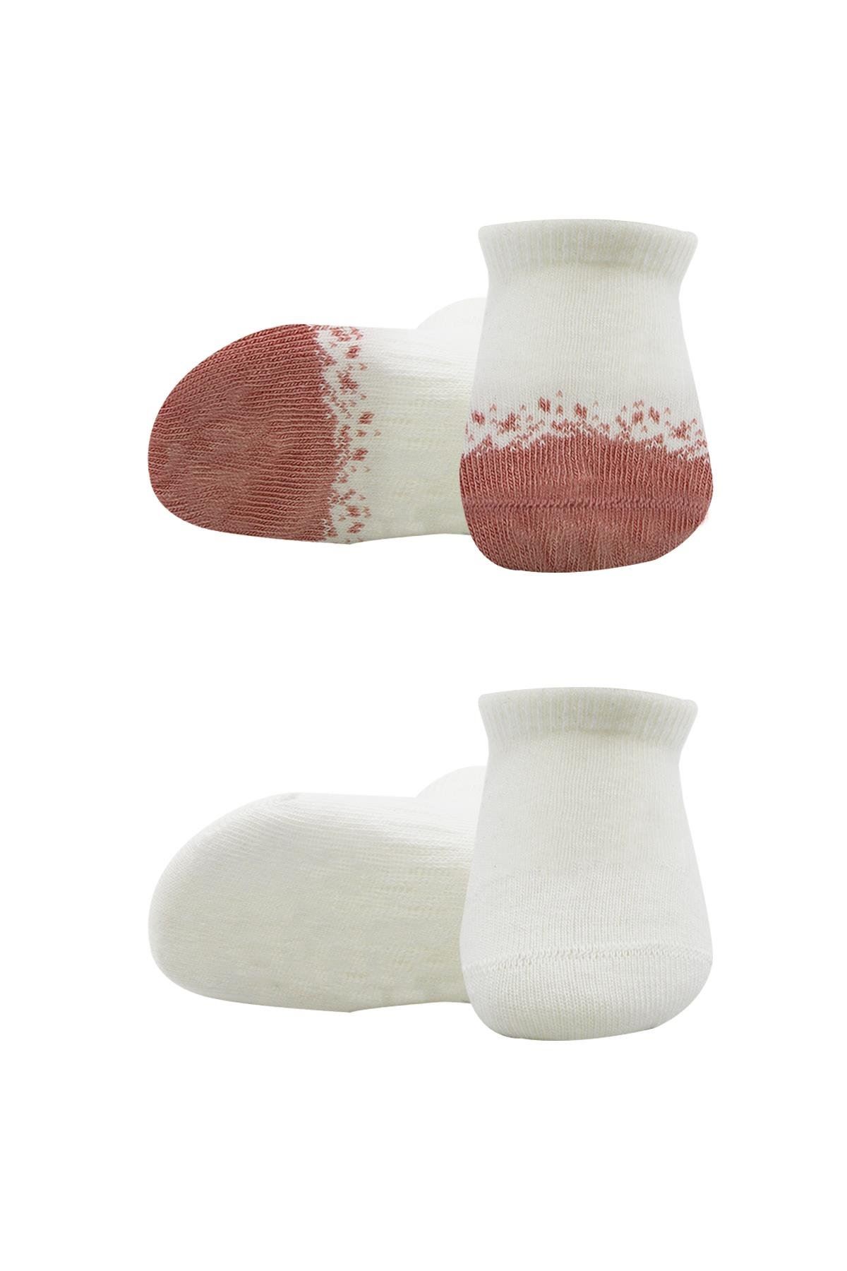 Bistyle 2'Li Penye Sneakers Çorap 20105 Ekru Pudra