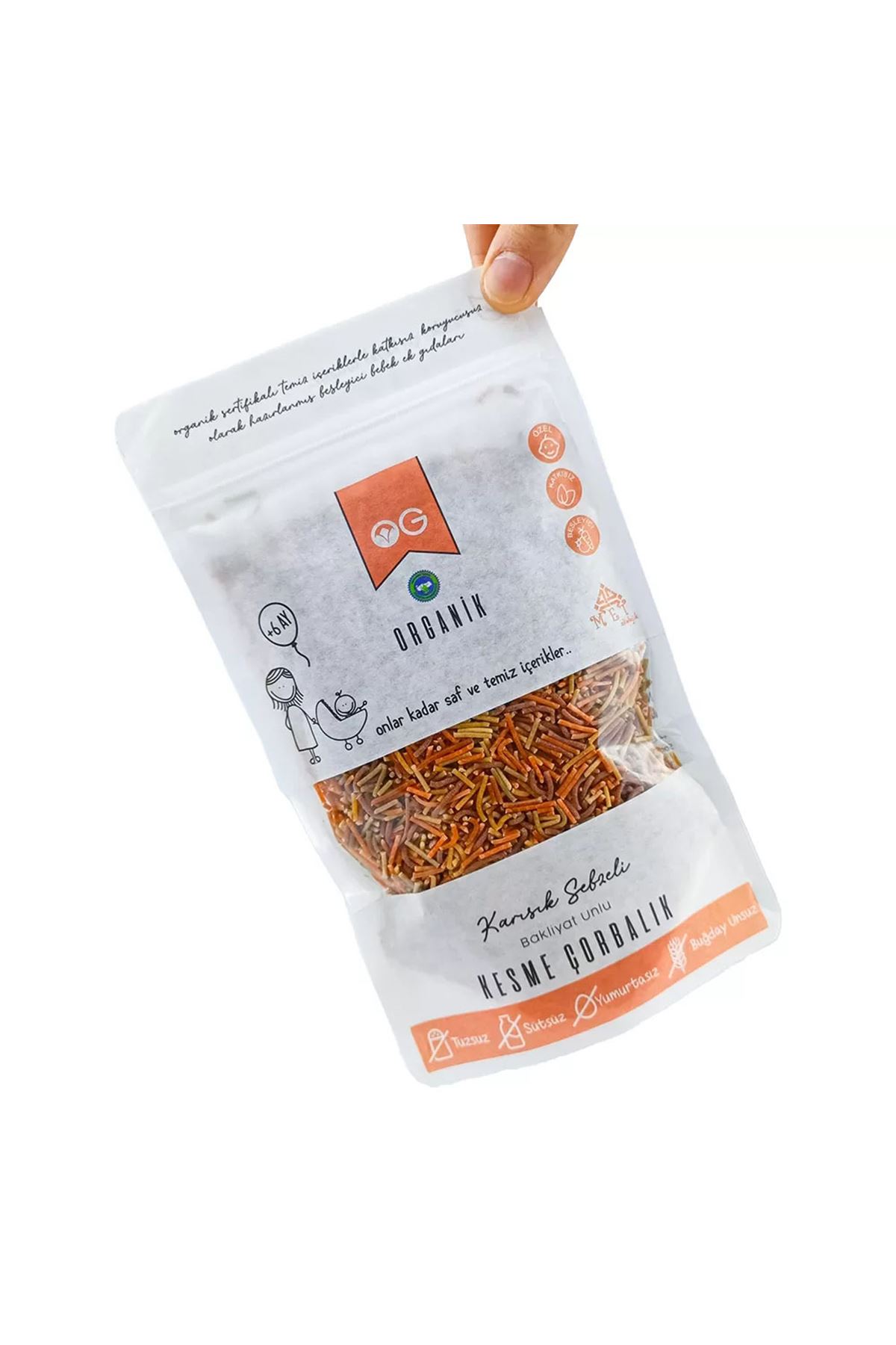 OG Natural Organik Karışık Sebzeli Bakliyat Unlu Kesme Çorbalık 200 Gr