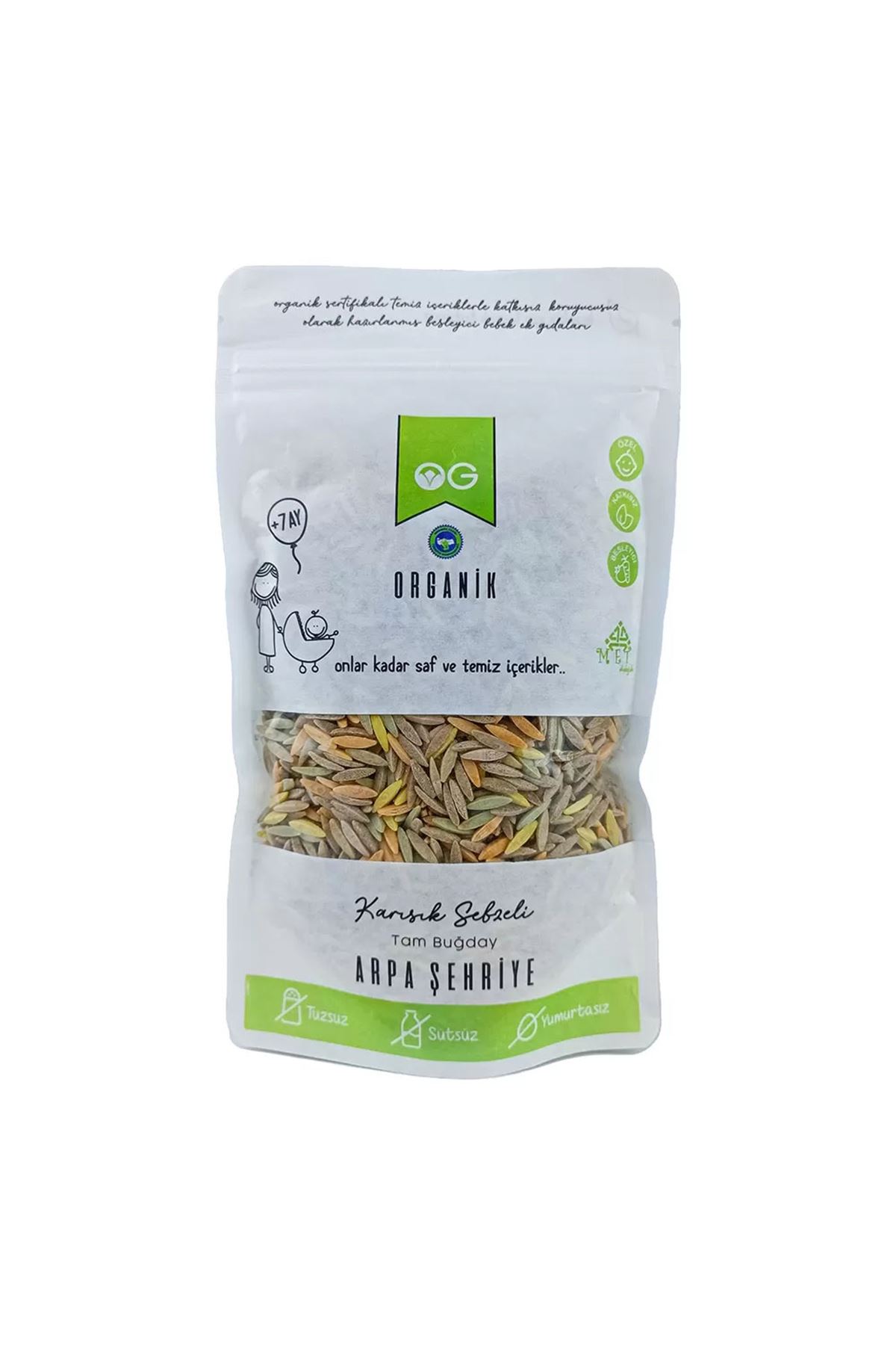 OG Natural Organik Karışık Sebzeli Tam Buğday Arpa Şehriye 250 Gr