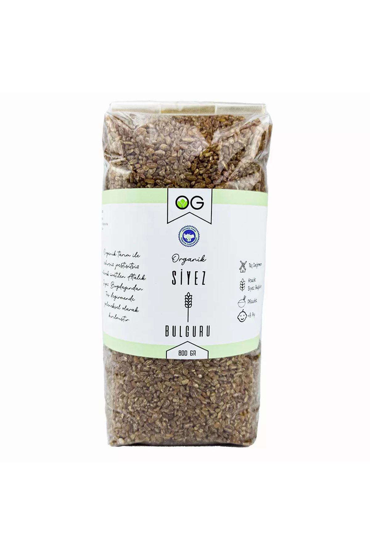 OG Natural Organik Pilavlık Siyez Bulguru 800 Gr 8+ Ay