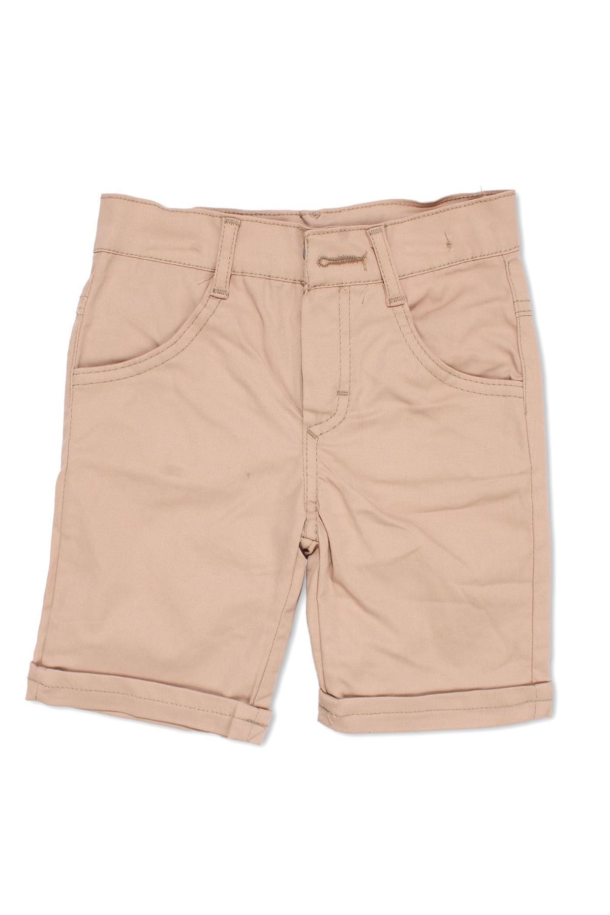 Erkek Çocuk Ekru Kahve Müslin Gömlekli Armalı 2'li Takım