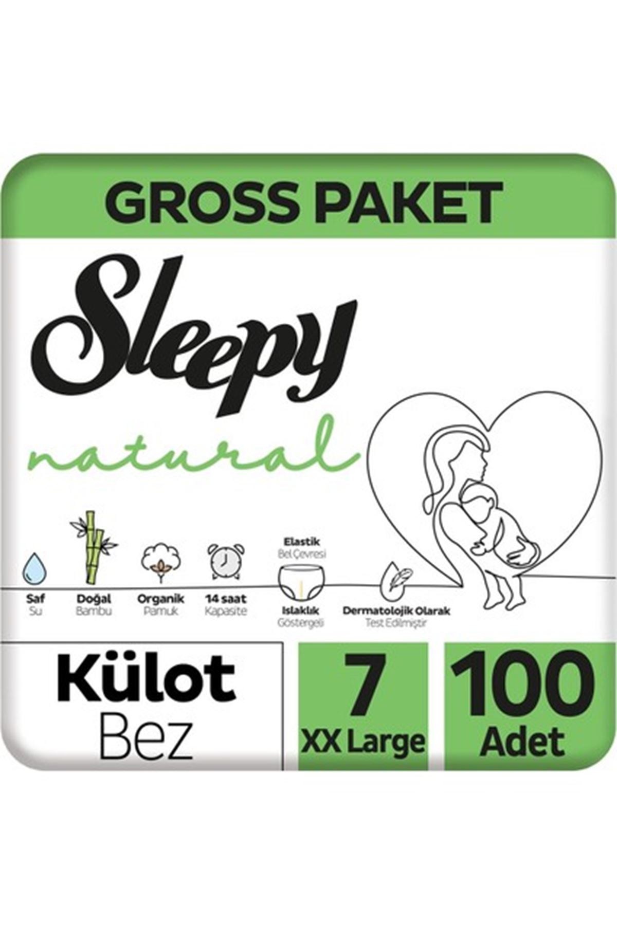 Sleepy Natural Külot Bez Gross Paket 7 Beden 100 Adet