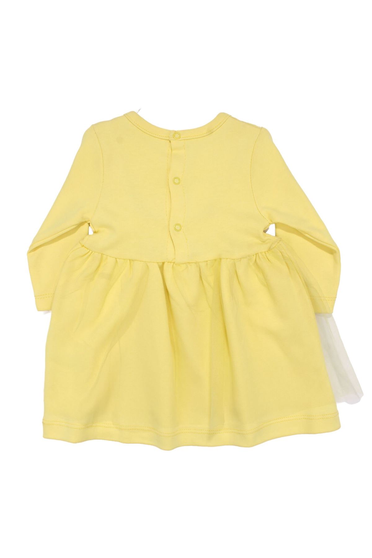 Kız Bebek Sarı Kelebekli Tüllü Etekli Elbise