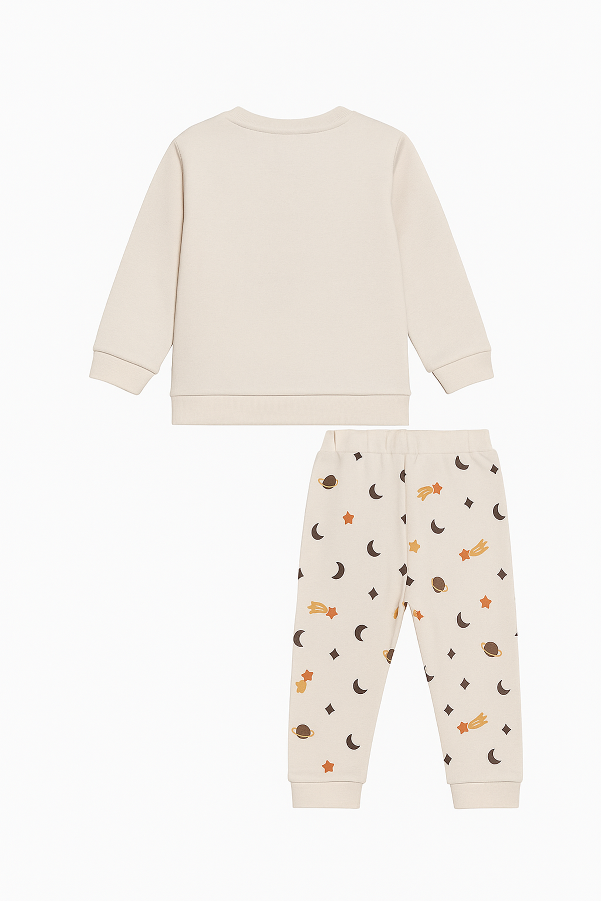 Erkek Çocuk Ekru Dream Yıldızlı Baskılı Pijama Takımı