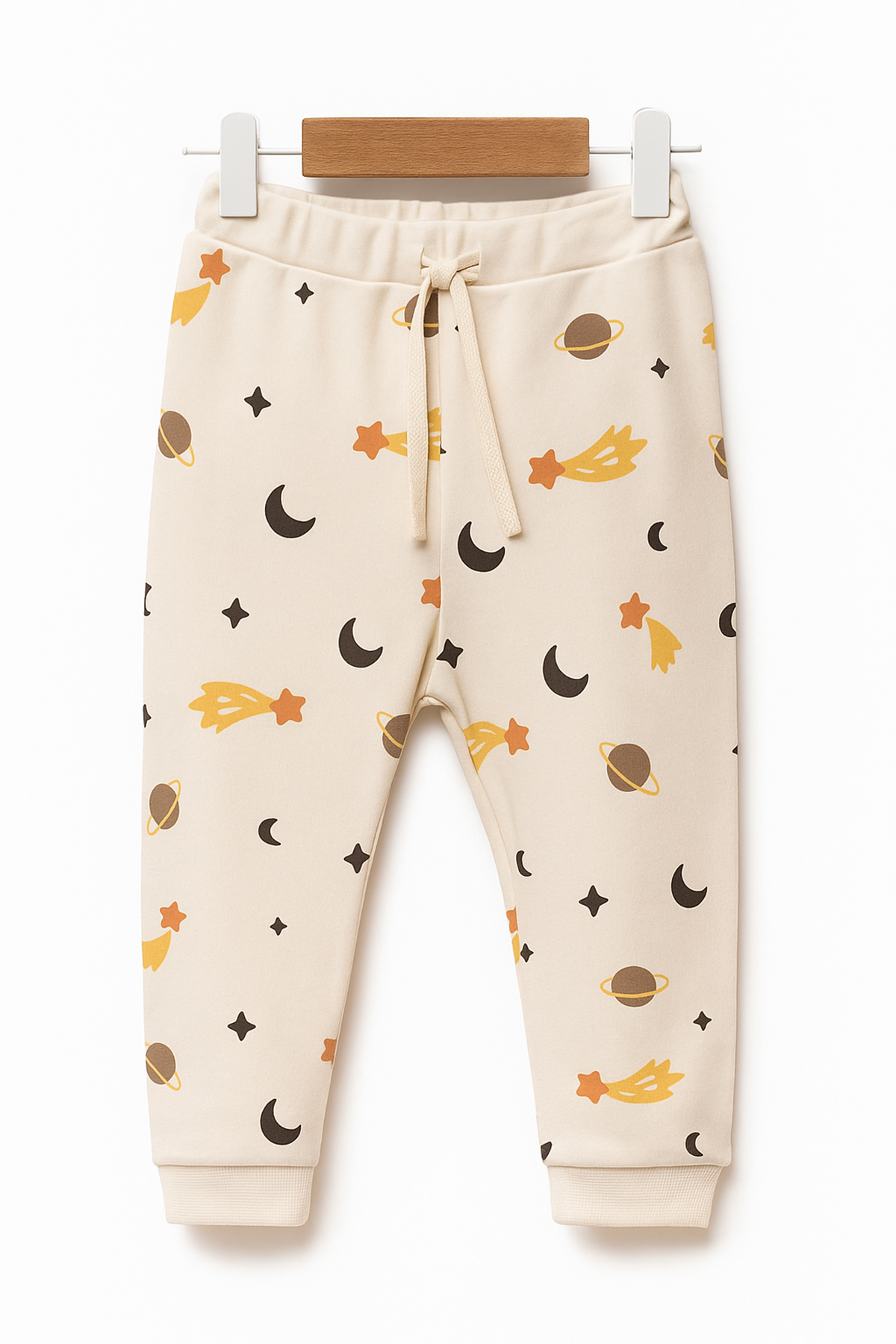 Erkek Çocuk Ekru Dream Yıldızlı Baskılı Pijama Takımı