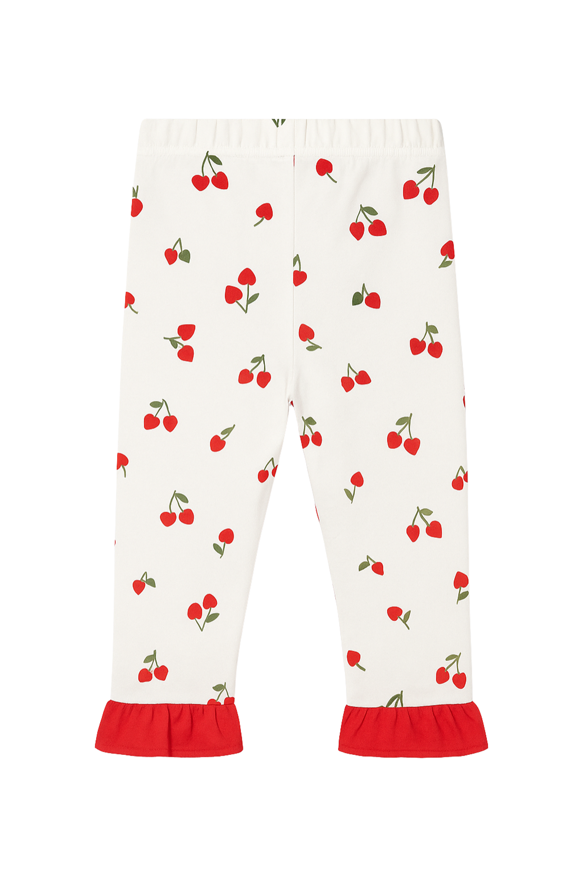 Kız Çocuk Ekru Pembe Lale Desenli Fırfırlı Bandanalı Pijama Takımı