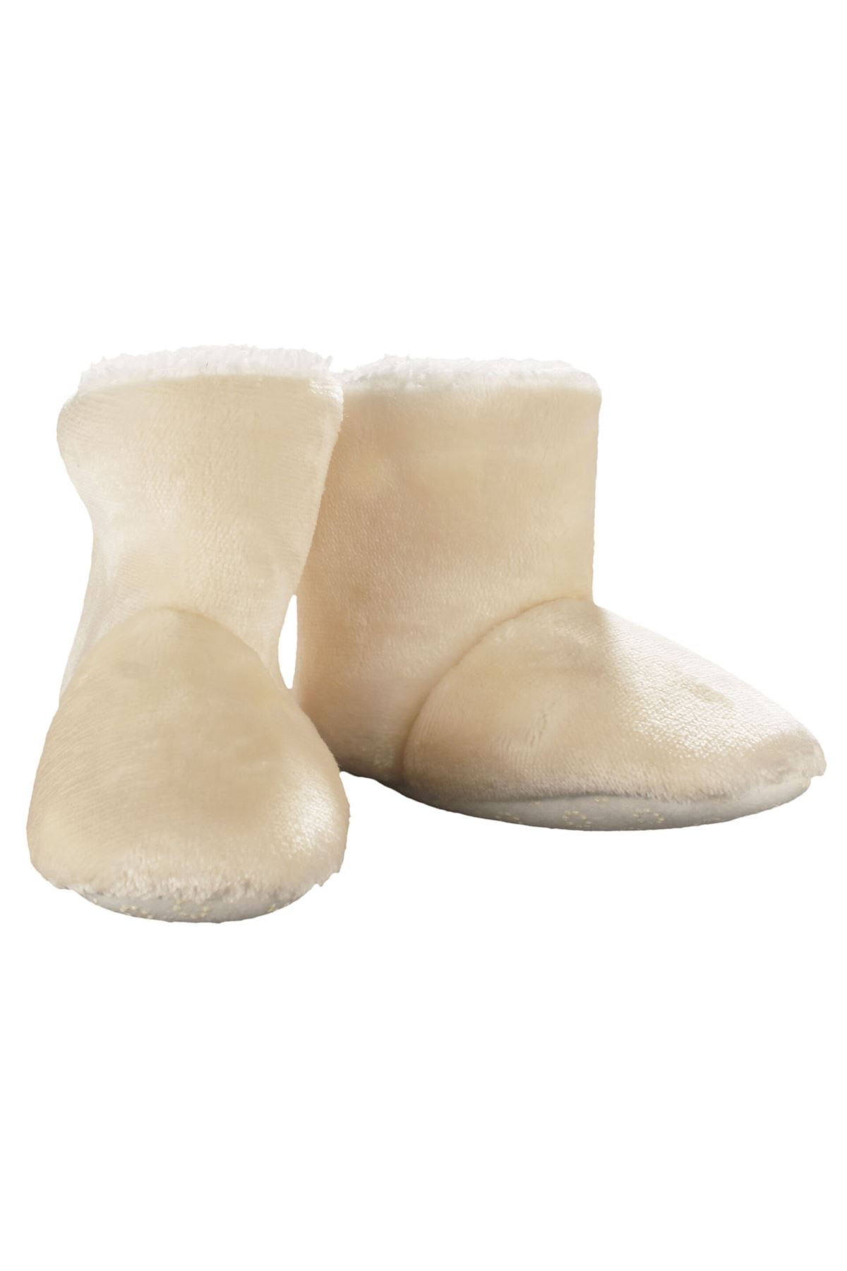 Tüylü Bej Kaymaz Taban Bebek Panduf 0-12 Ay