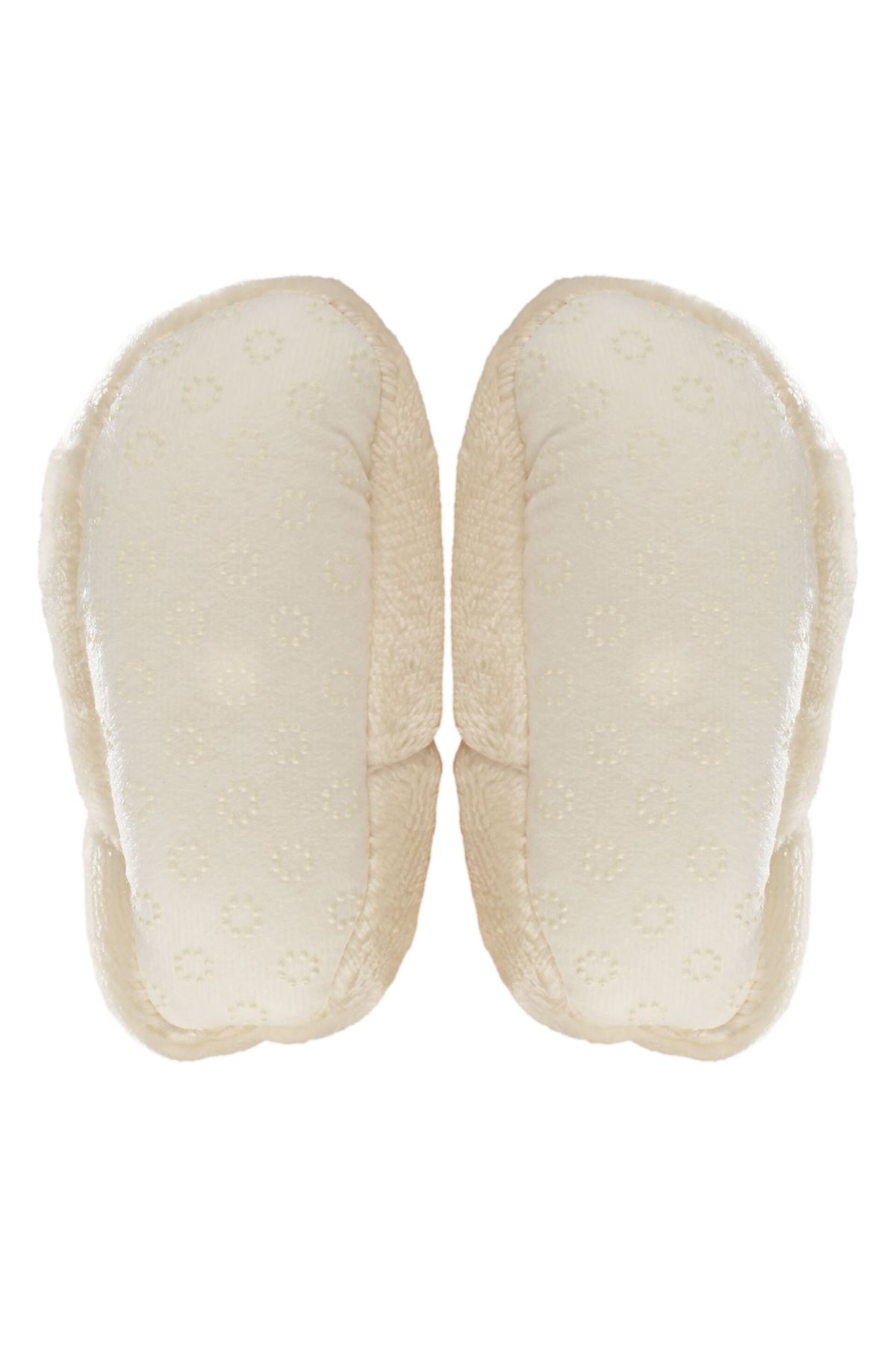 Tüylü Bej Kaymaz Taban Bebek Panduf 0-12 Ay