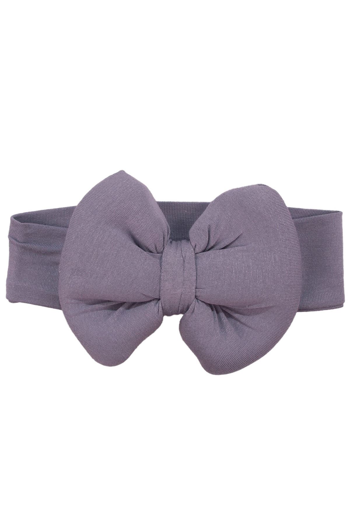 Kız Bebek Büyük Fiyonklu Mor Bandana