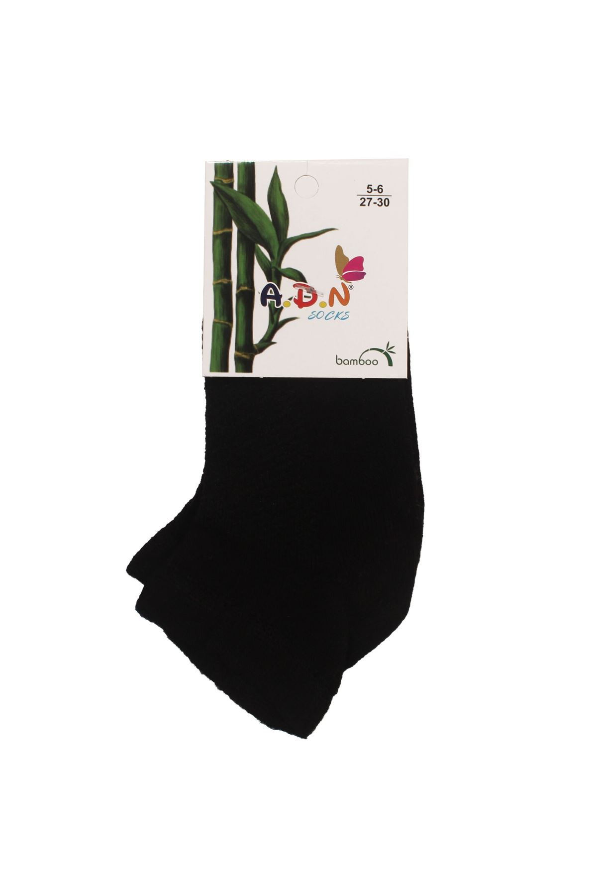 Unisex Siyah Bambu Patik Çorap