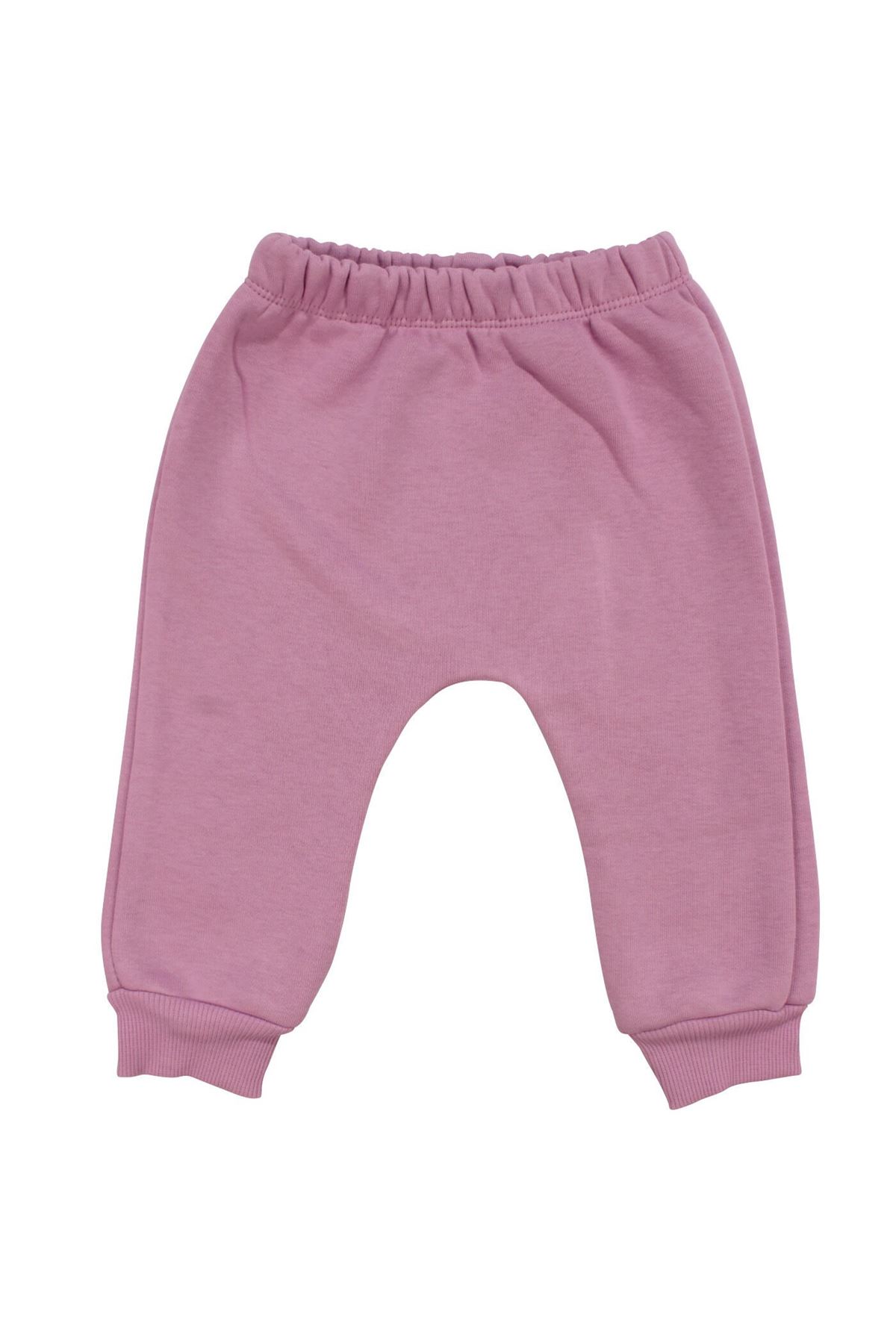 Kız Bebek Pembe Hello Flowers Yazılı Kolları Çiçek Baskılı Üç İp İkili Takım