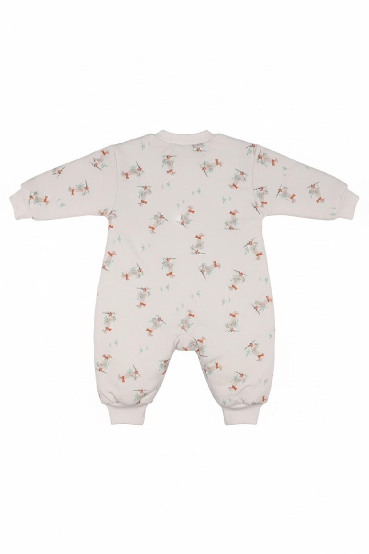 Unisex Ekru Ördek Desenli Elyaf Dolgulu Uyku Tulumu 2.5 Tog Uyku Tulumu