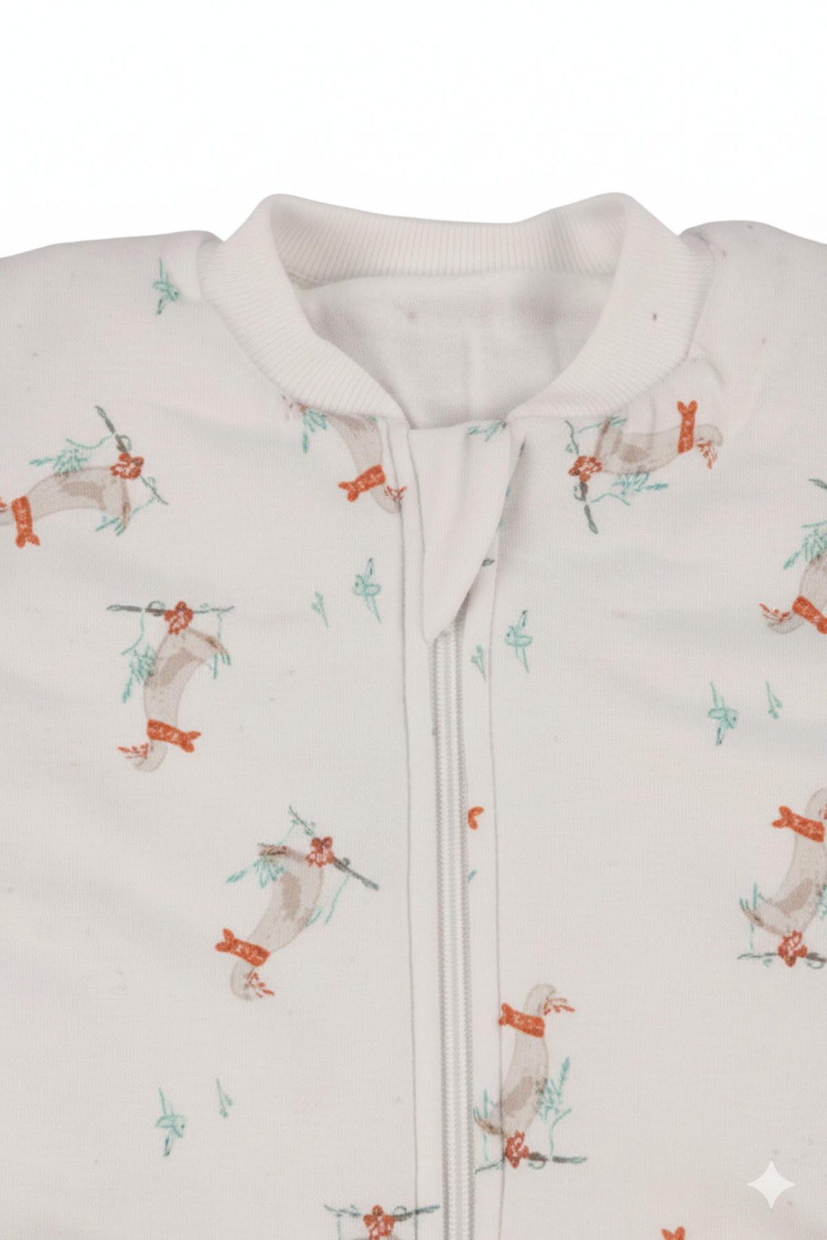 Unisex Ekru Ördek Desenli Elyaf Dolgulu Uyku Tulumu 2.5 Tog Uyku Tulumu