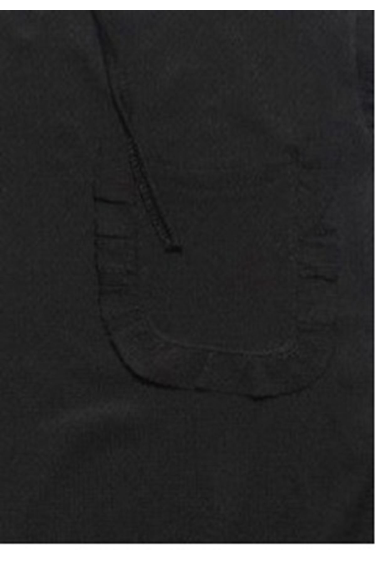 Kız Çocuk Siyah Fırfırlı Cepli Bürümcük 2' Li Takım