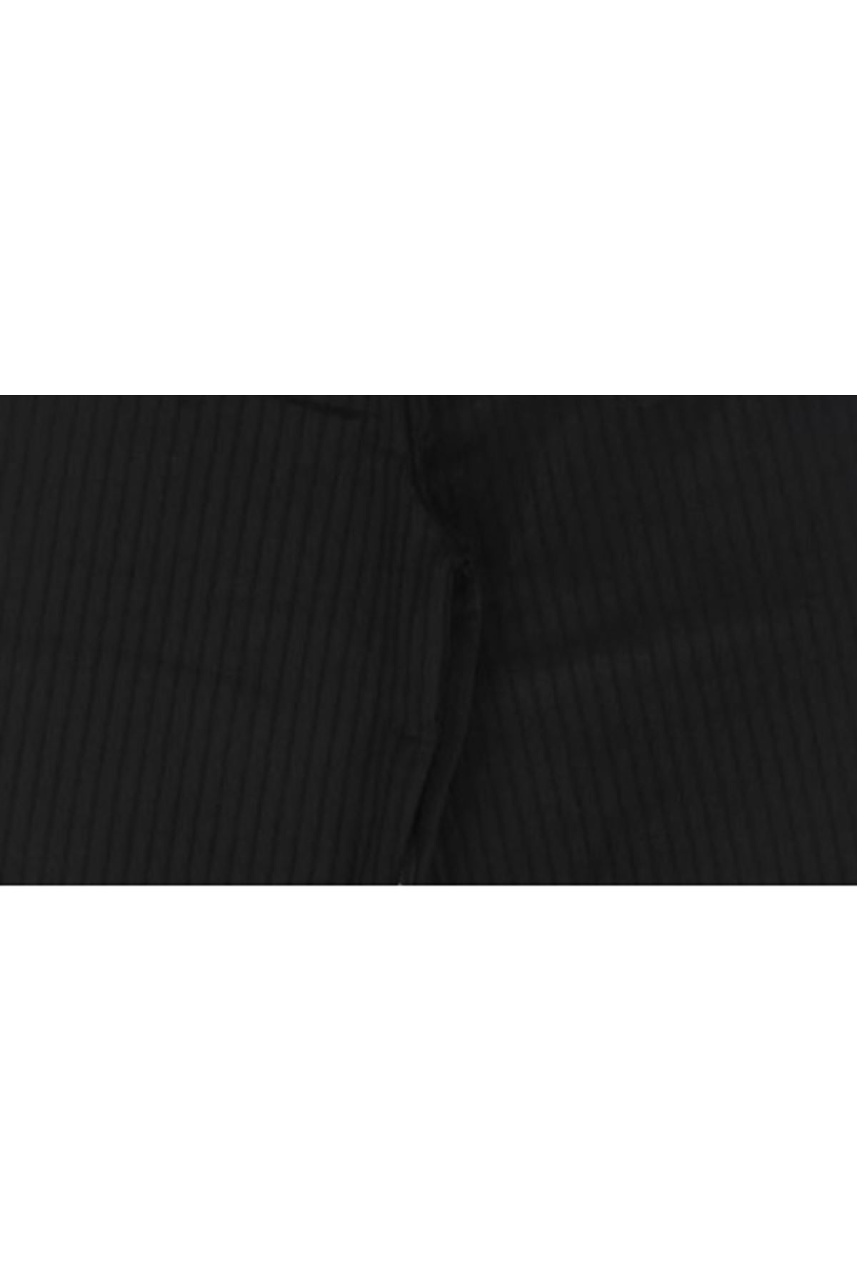 Kız Çocuk Siyah Fitilli Bol Paça Tayt Pantolon