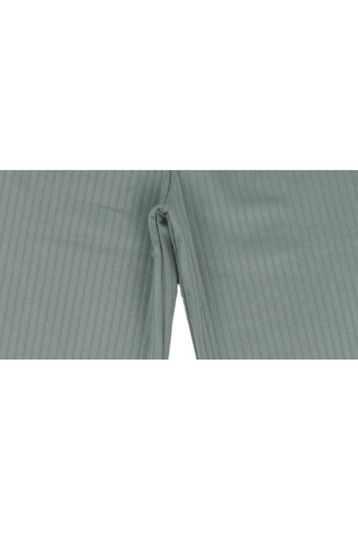 Kız Çocuk Yeşili Fitilli Bol Paça Tayt Pantolon