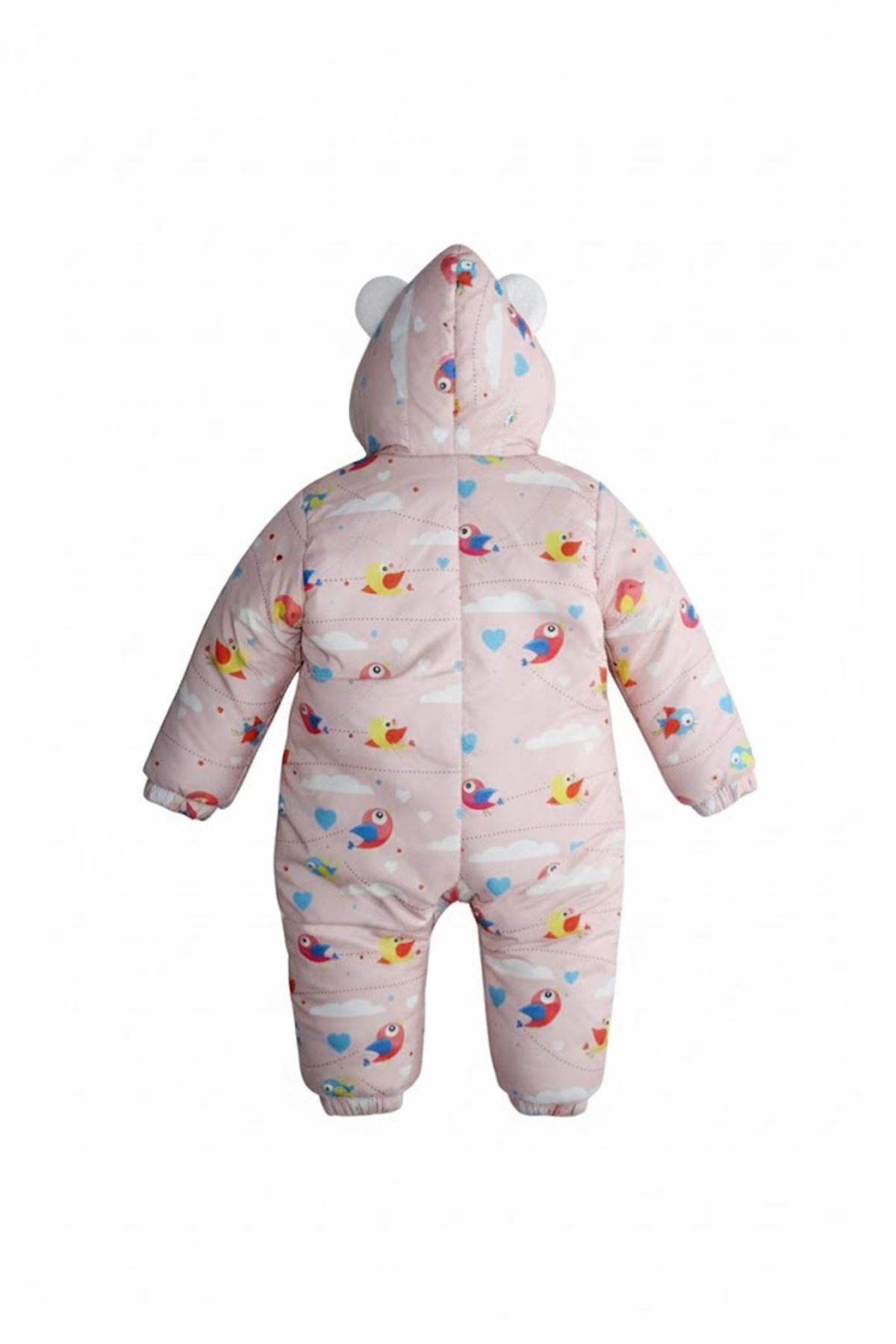 Kız Bebek Somon Kozmonot Ayaksız Tulum