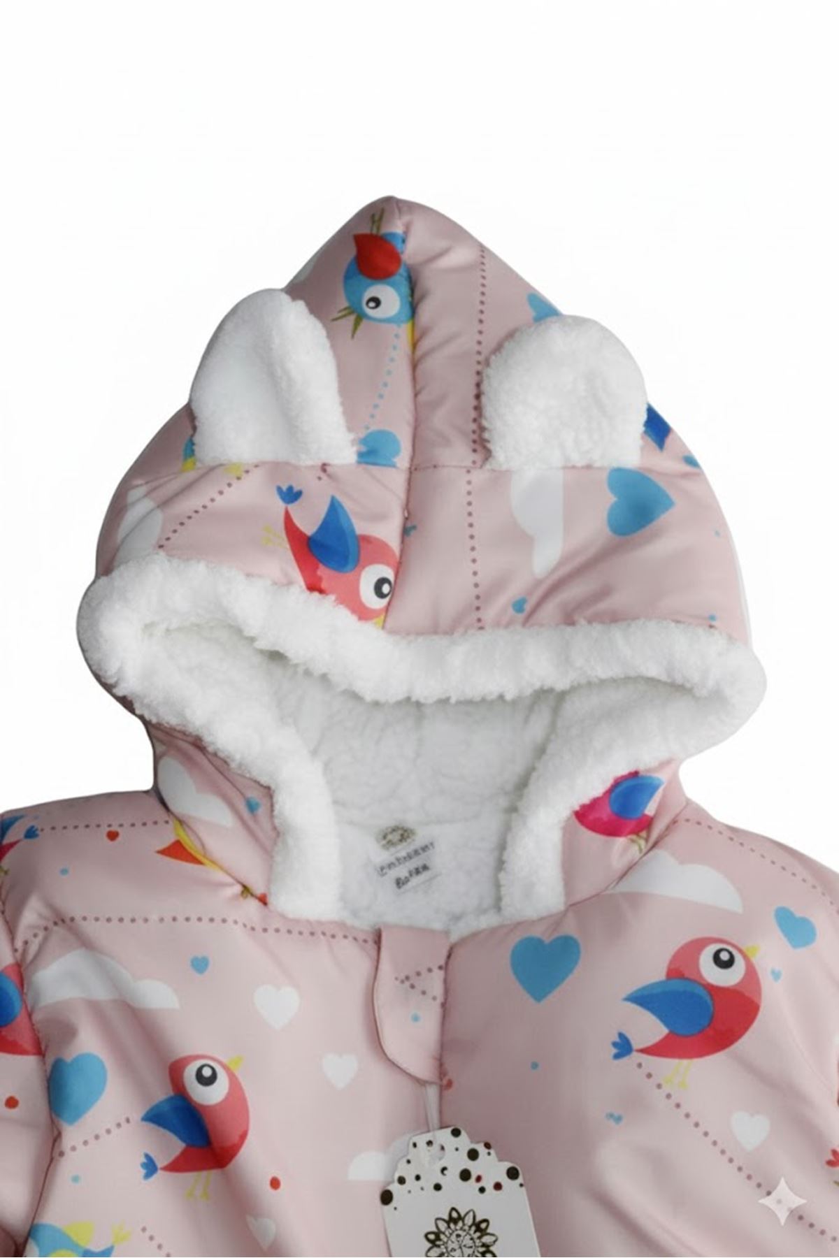 Kız Bebek Somon Kozmonot Ayaksız Tulum