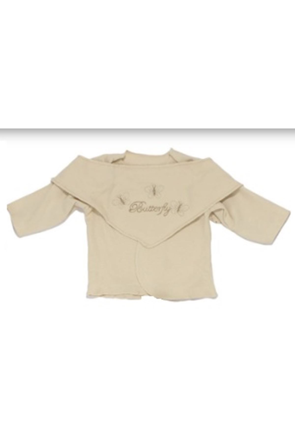 Kız Bebek Bej Kelebek Desenli Tavşan Hediyeli Organik 10 Parça Hastane Çıkış Seti