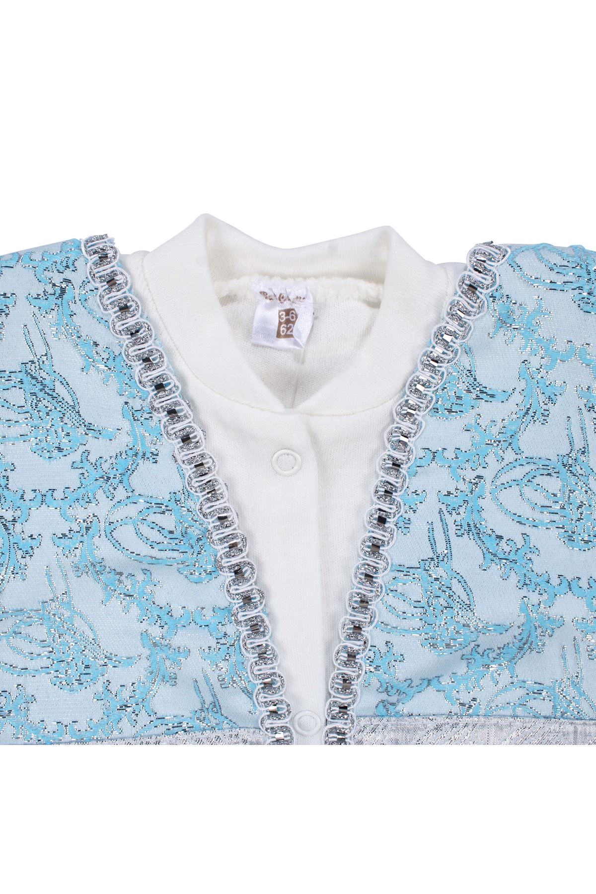 Tuğra Desenli Kemerli Turkuaz Şehzade Erkek Bebek Mevlüt Tulum