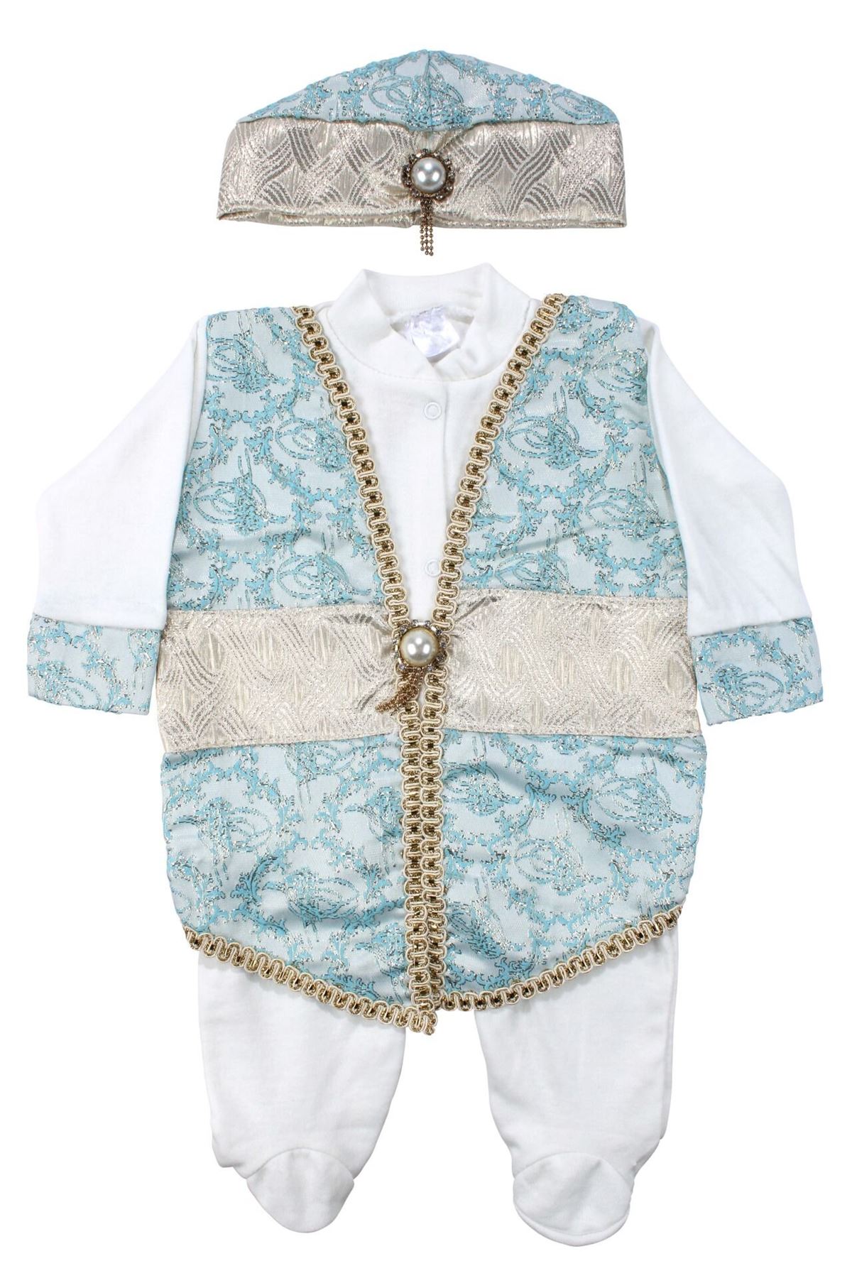Erkek Bebek Mavi Gold Şehzade Mevlüt Tulumu
