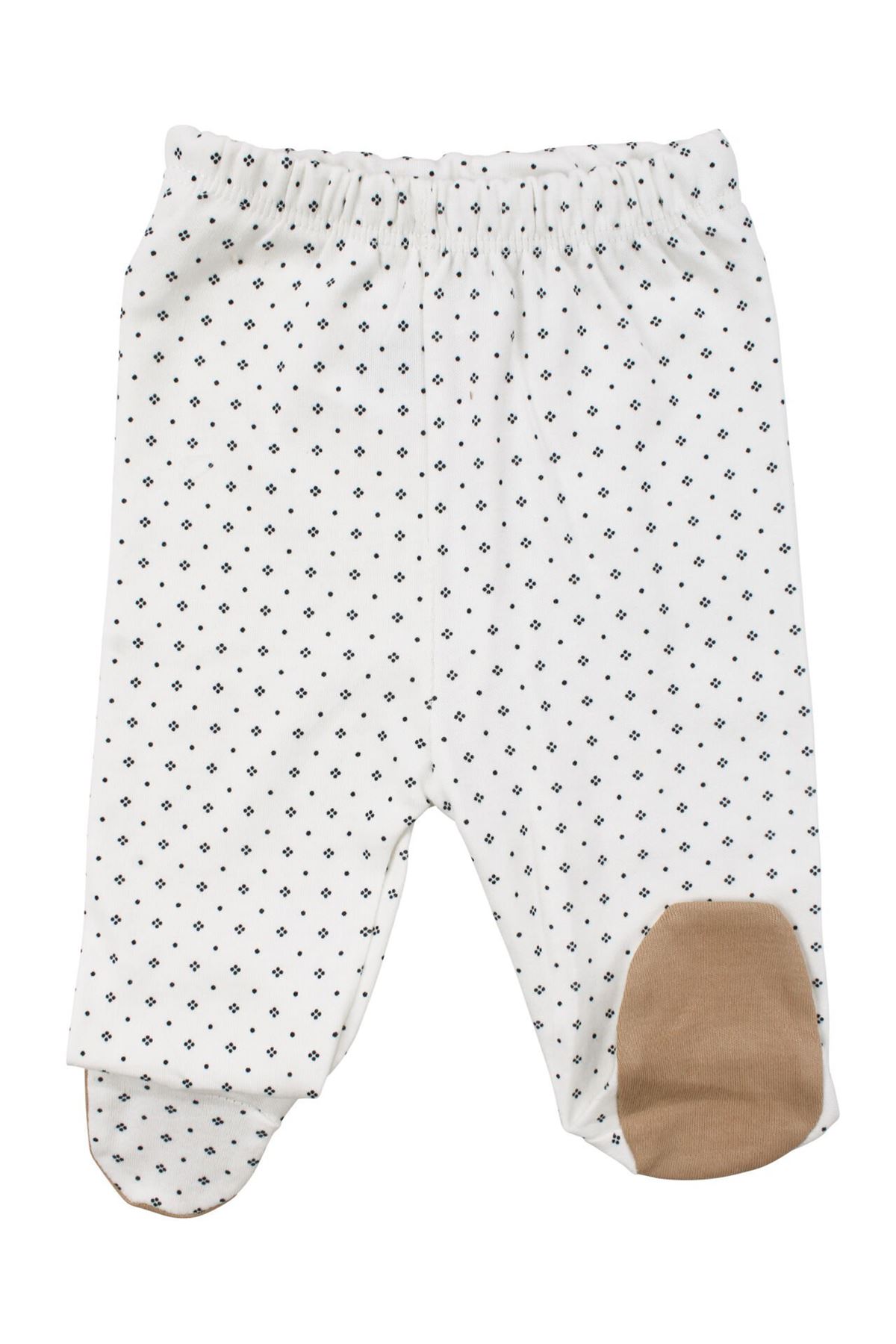 Erkek Bebek Kahve Ekru At Nakışlı 5 Parça Hastane Çıkış Seti