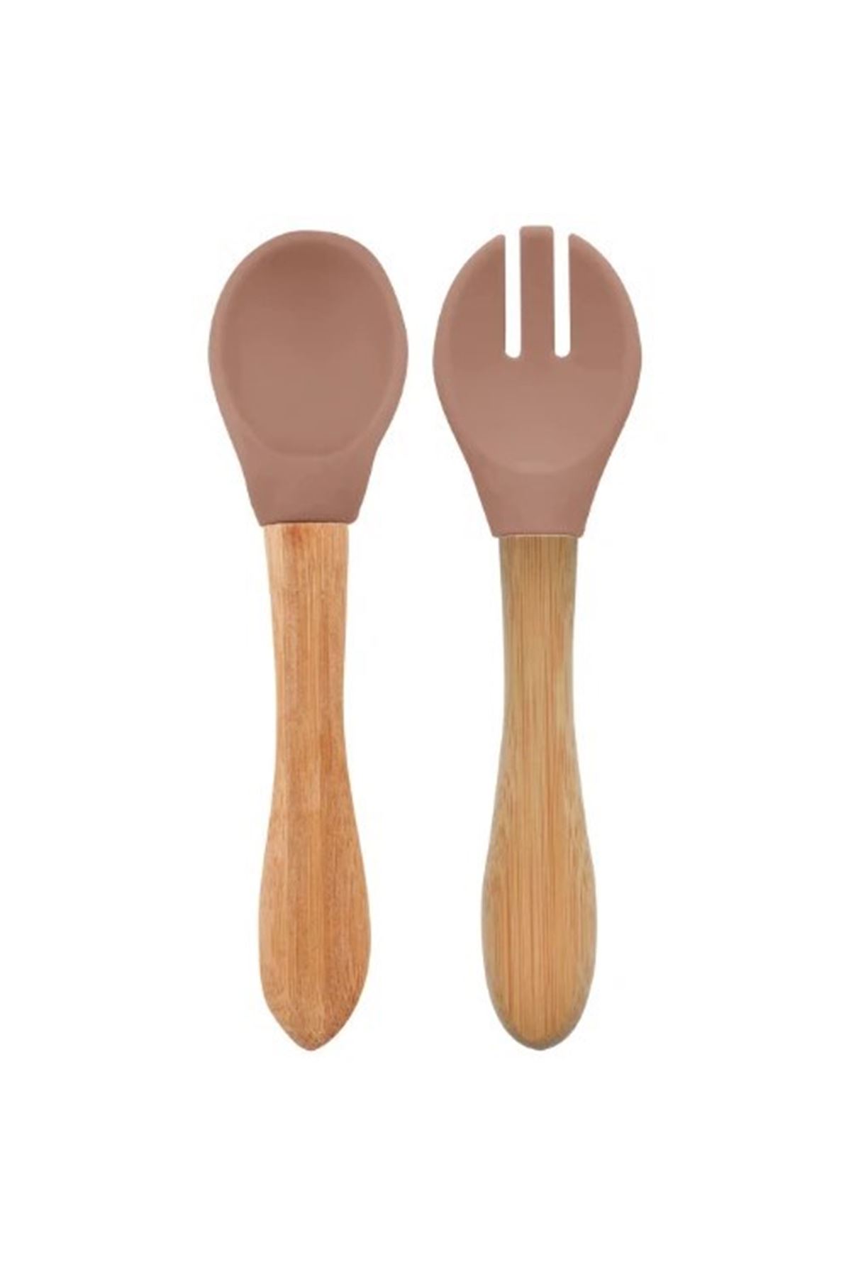 OiOi Mama Kaşığı ve Çatal Seti Woody Brown