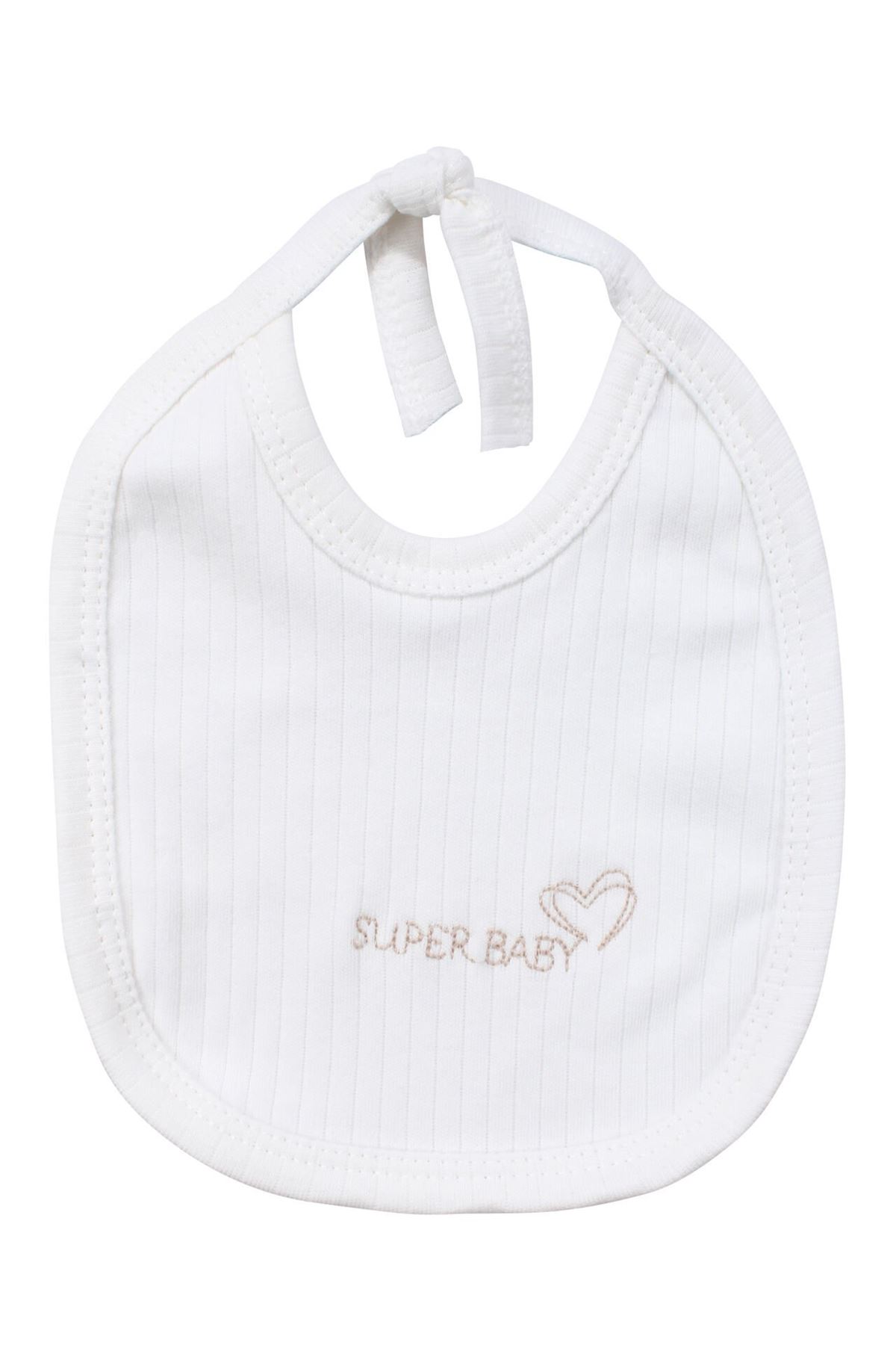 Unisex Ekru Raporlu Superbaby Nakışlı 5 Parça Hastane Çıkış Seti
