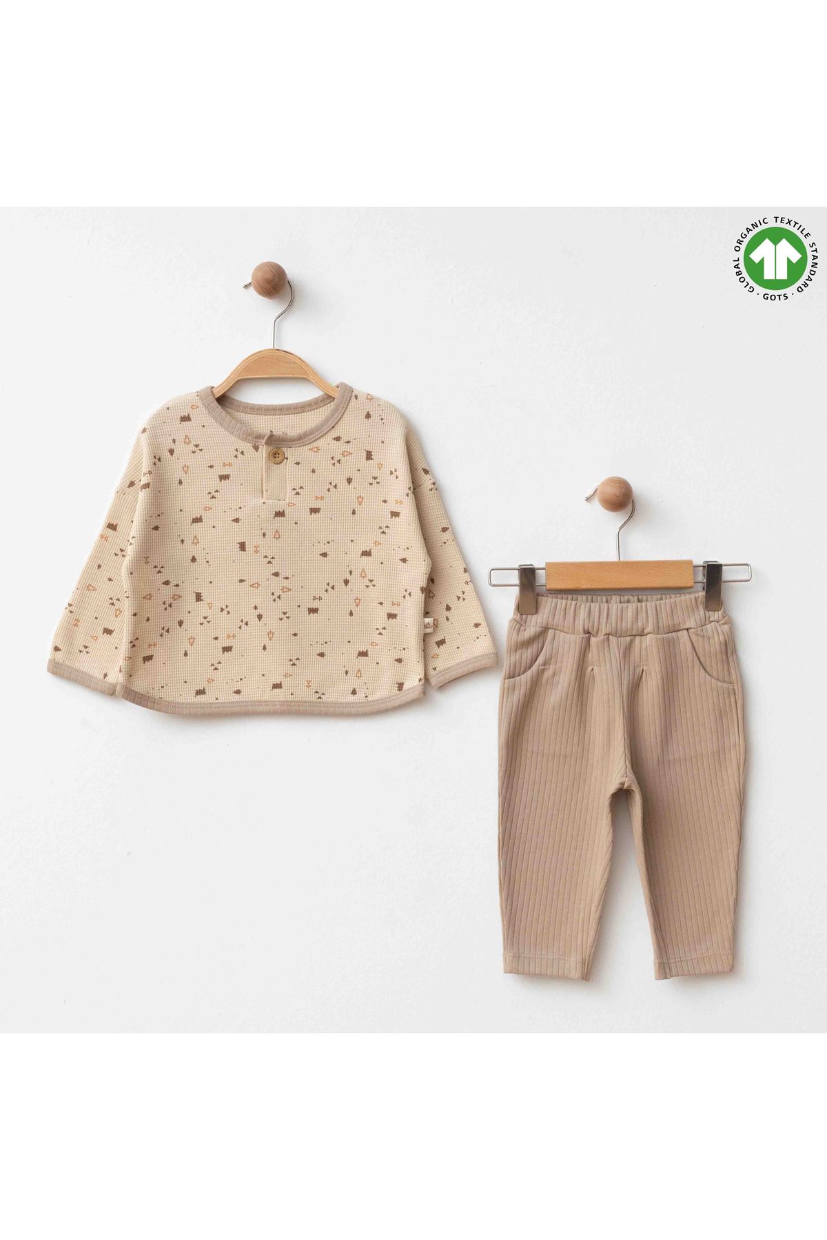 Eslenza Organik Waffle 2'li Takım 2080 Bej