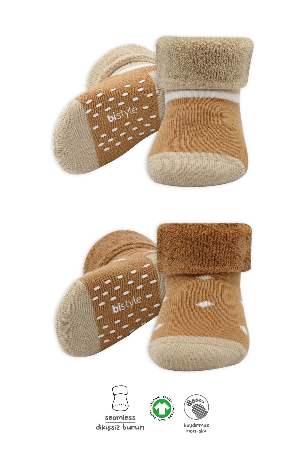 Bi̇style 2'li Havlu Soket Kaymaz Point Boy 10506 Hardal