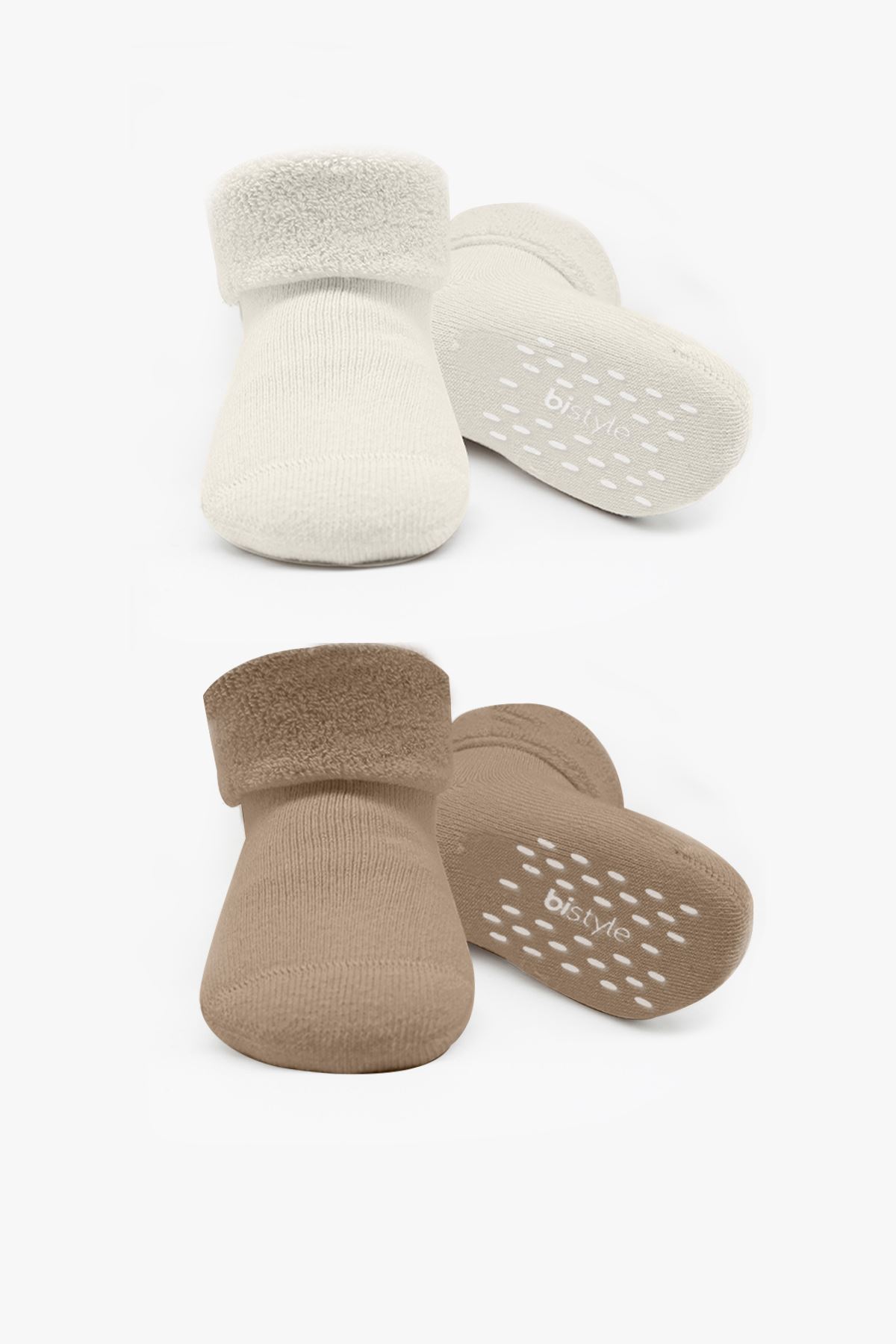 Bi̇style 2'li Havlu Soket Kaymaz Basic Gi̇rl 10507 Bej