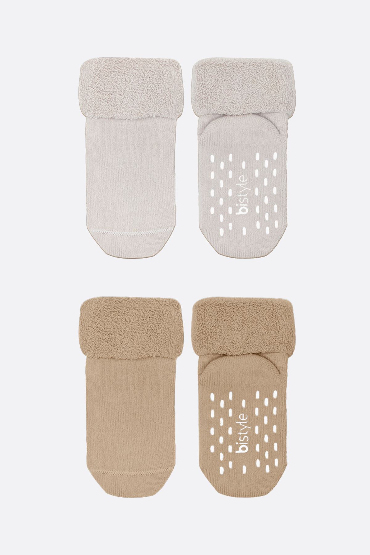 Bi̇style 2'li Havlu Soket Kaymaz Basic Gi̇rl 10507 Bej
