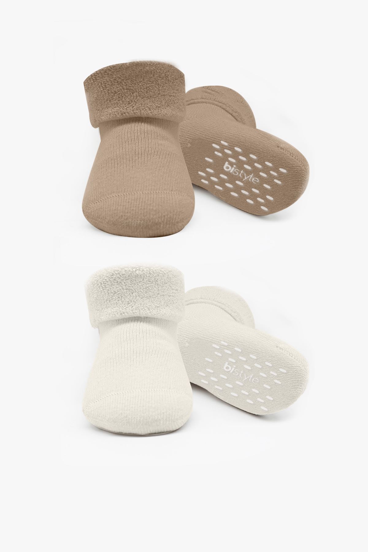 Bi̇style 2'li Havlu Soket Kaymaz Basic Boy 10508 Bej