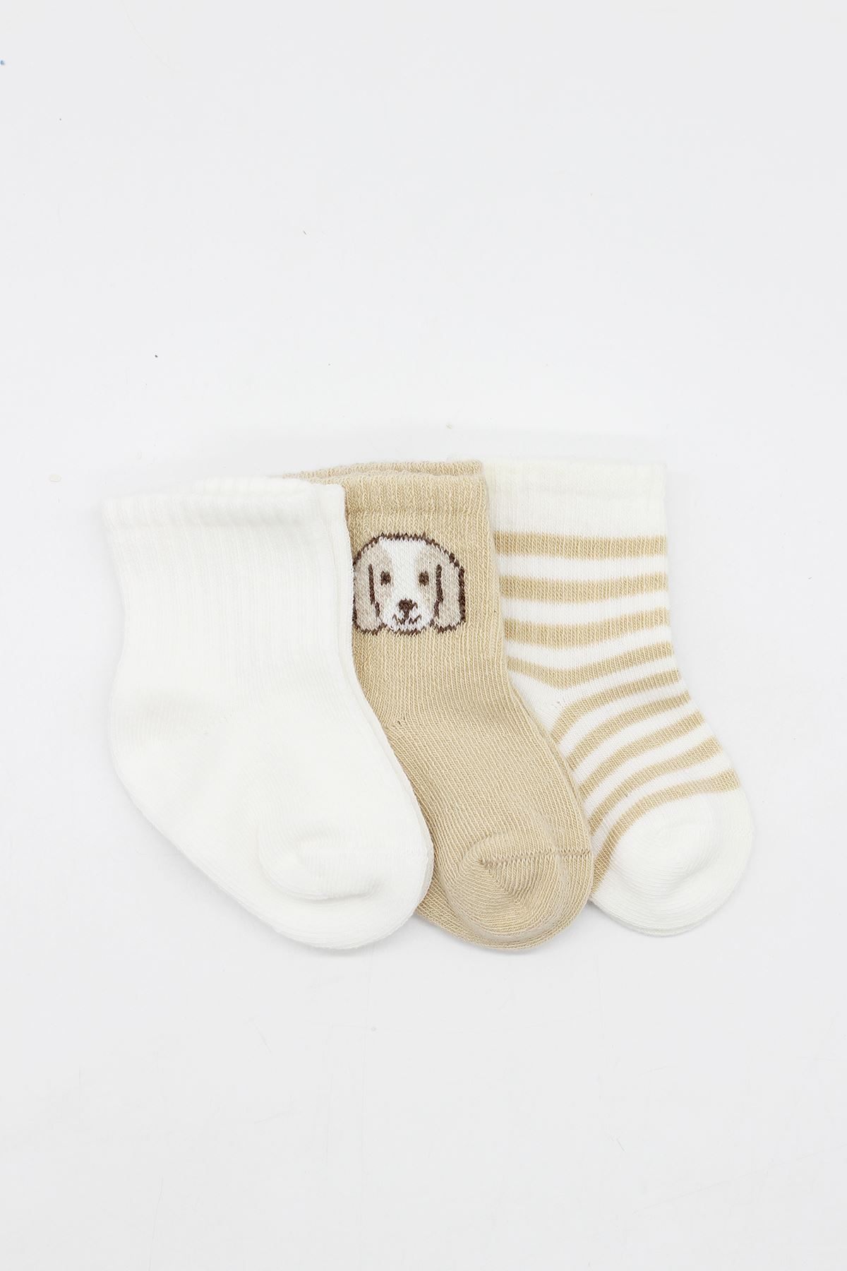Bistyle Dog Boy 3'lü Penye Soket Çorap 10134 Ekru