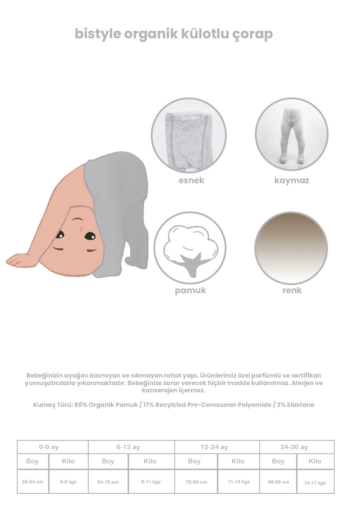 Bistyle Tekli Düz Külotlu Çorap 50104 Pembe