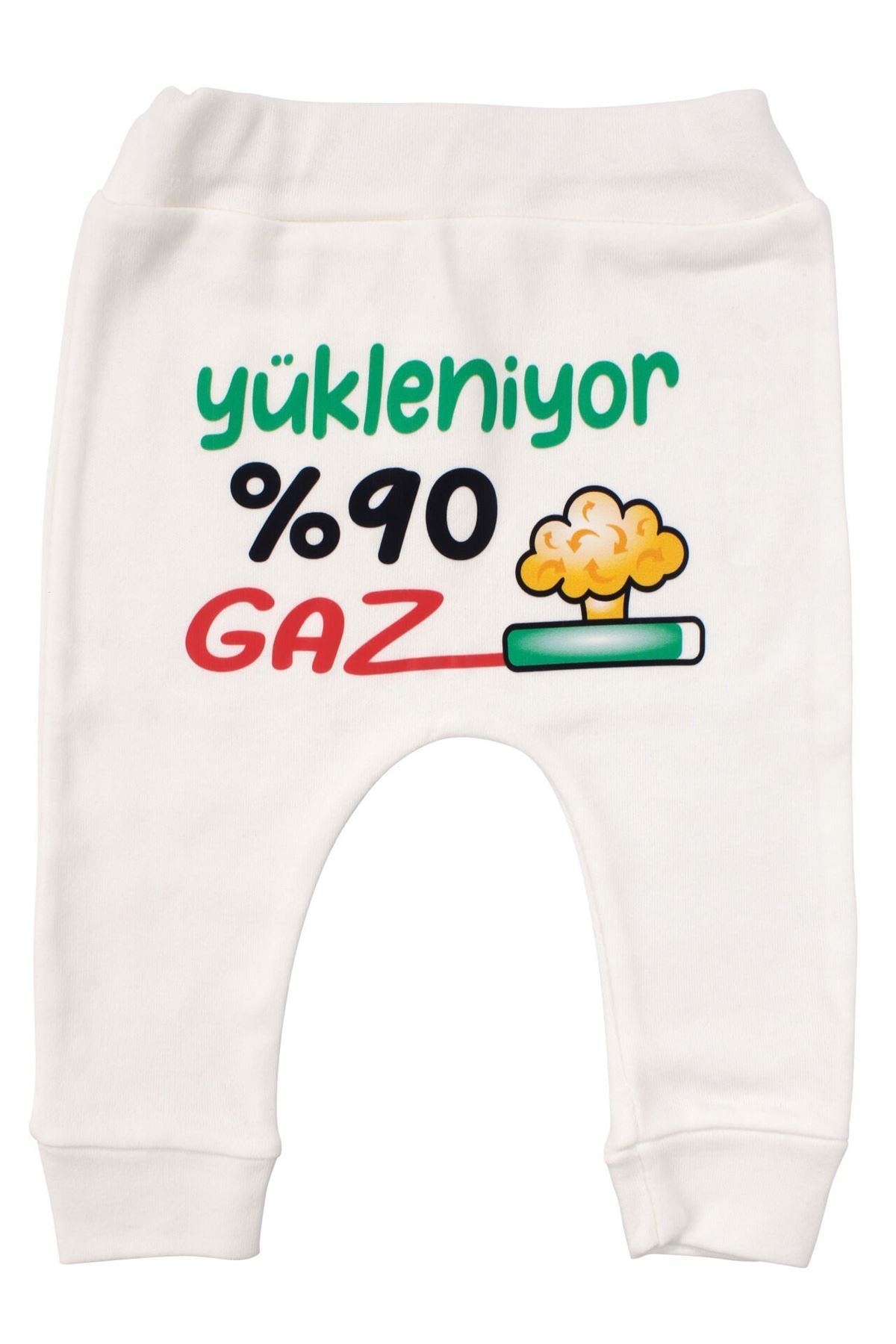 Unisex Ekru Yükleniyor %90 Gaz Baskılı Manşetli Tek Alt