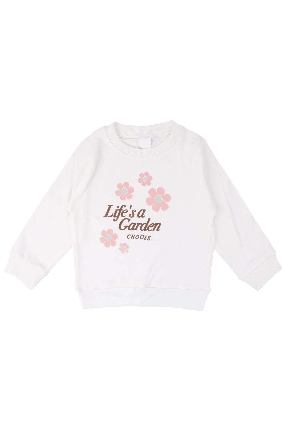 Kız Çocuk Pembe Welsoft Hırkalı Ekru Badili Üçlü Lüks Takım